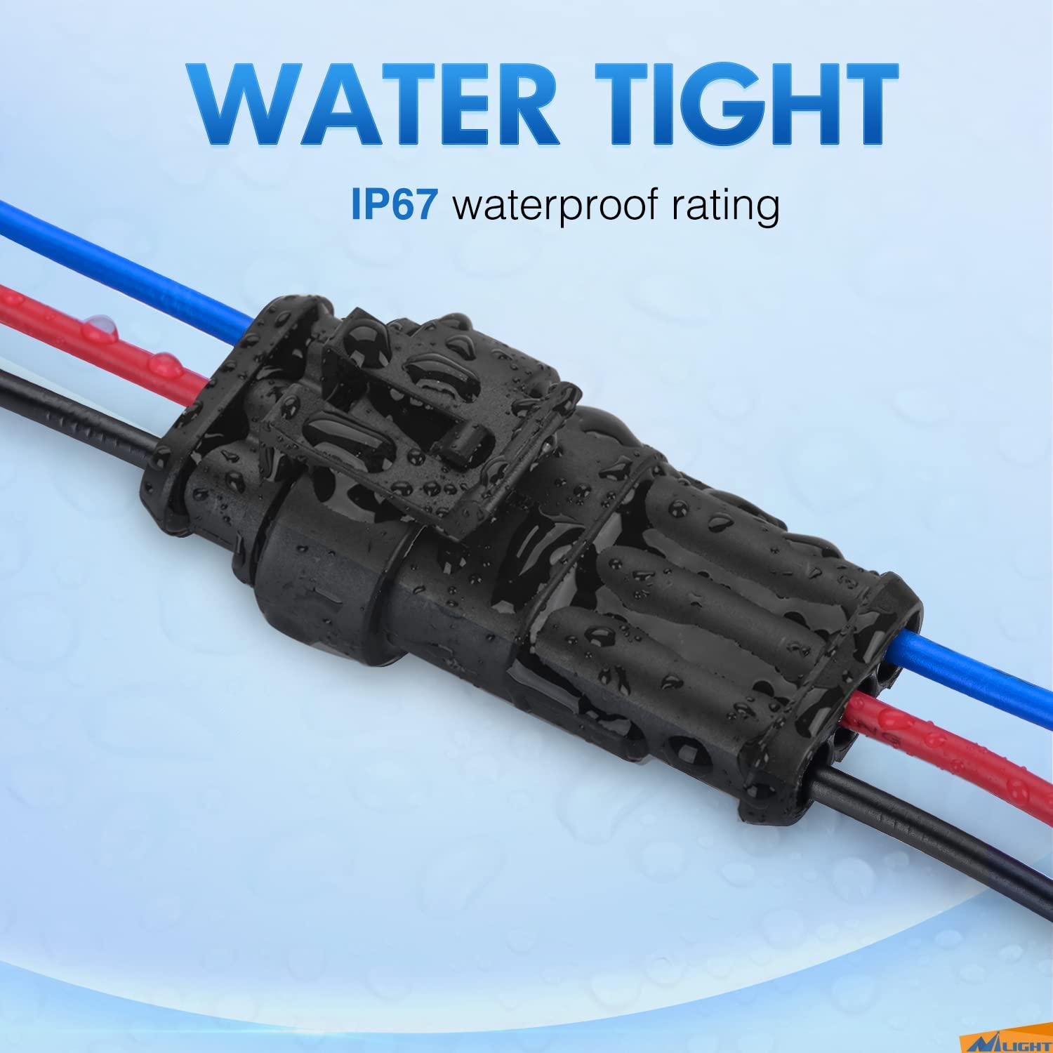 imageNilight 120PCS 1 Pin Electrical Connector Plug Male Female Terminal Wire Connectors Waterproof One Way Automotive Connect Set for Car Truck Motorcycle Marine Boat 20 Sets3Pin Wire Harness 10Sets