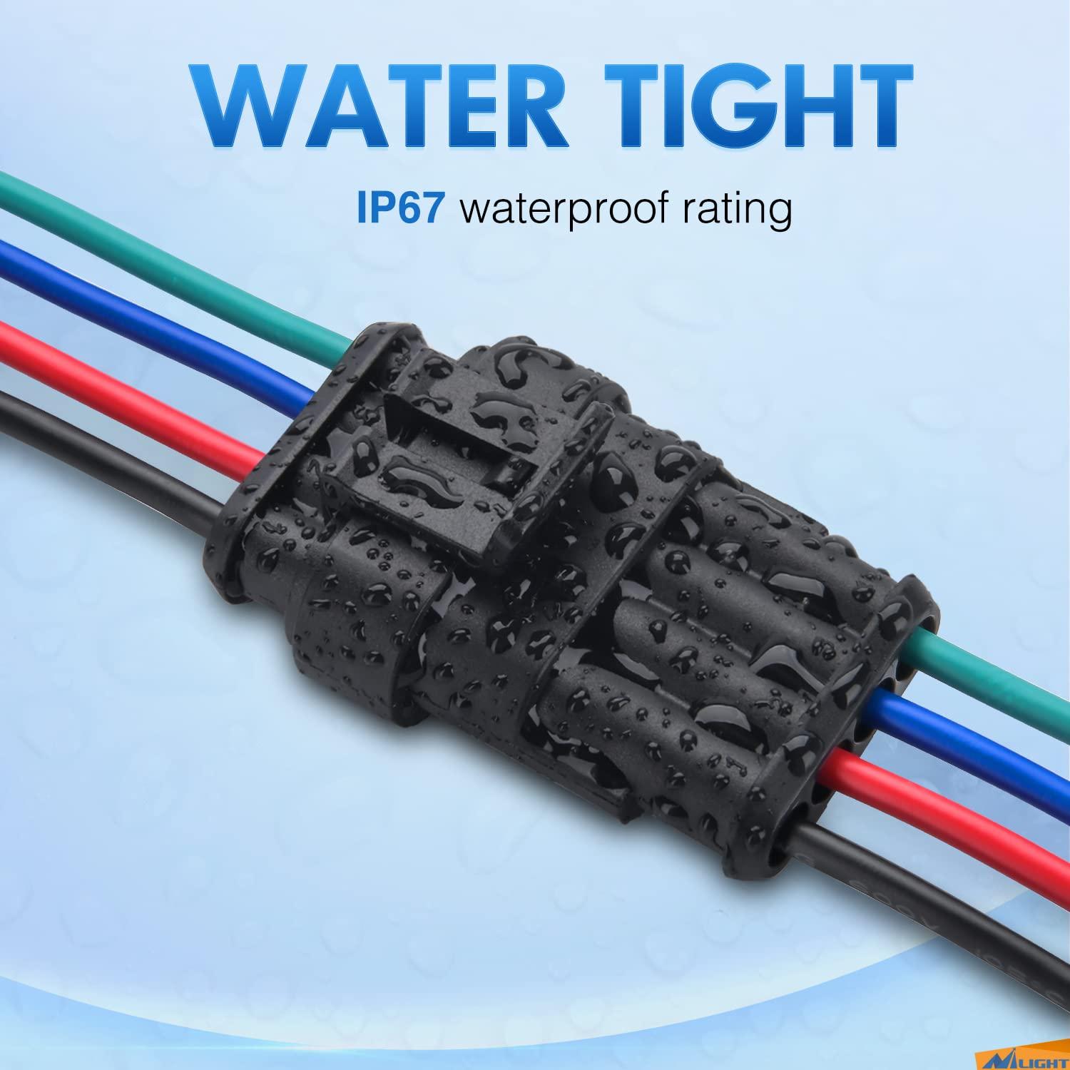 imageNilight 120PCS 1 Pin Electrical Connector Plug Male Female Terminal Wire Connectors Waterproof One Way Automotive Connect Set for Car Truck Motorcycle Marine Boat 20 Sets4Pin Wire Harness 10Sets