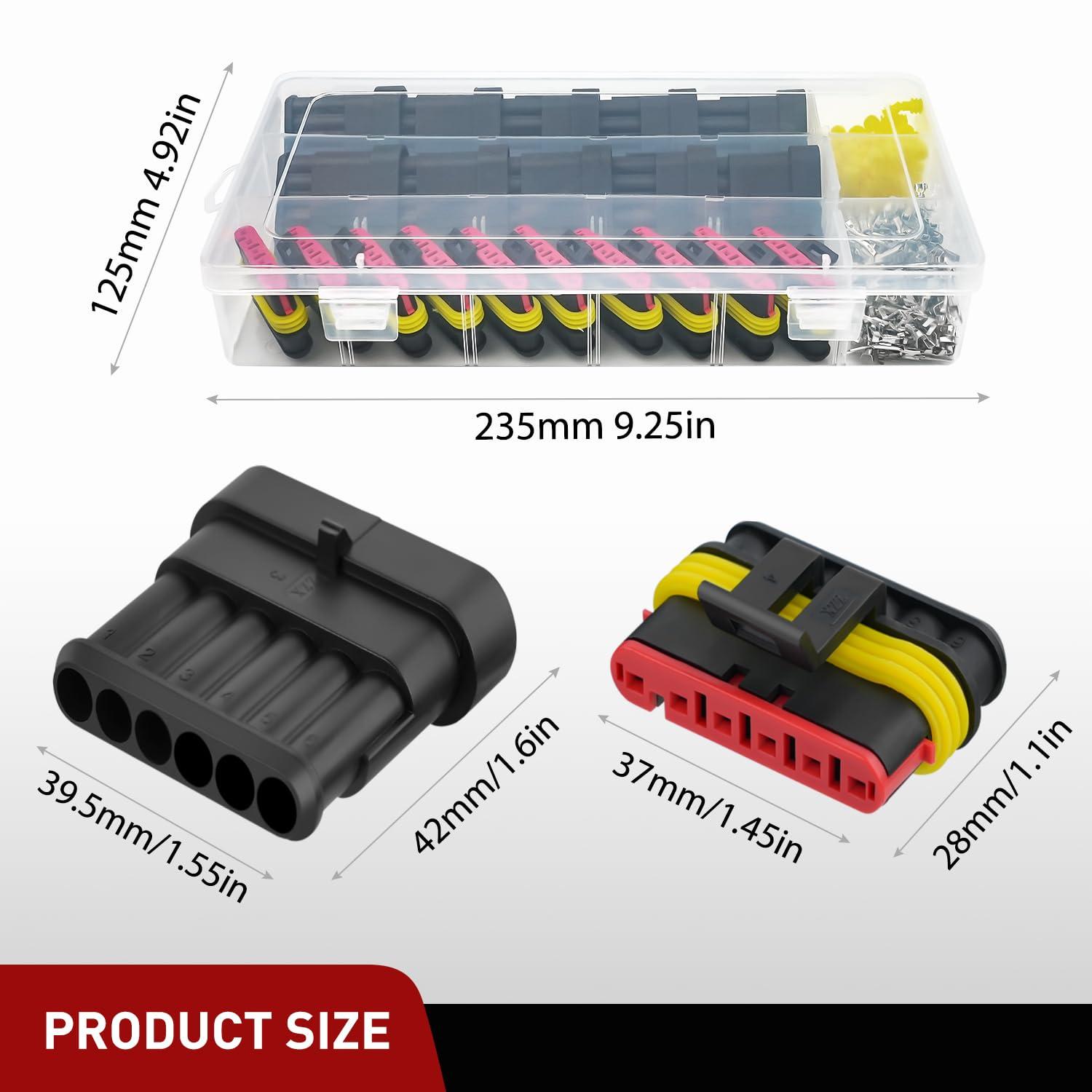 imageNilight 120PCS 1 Pin Electrical Connector Plug Male Female Terminal Wire Connectors Waterproof One Way Automotive Connect Set for Car Truck Motorcycle Marine Boat 20 Sets6Pin Connector 200Pcs