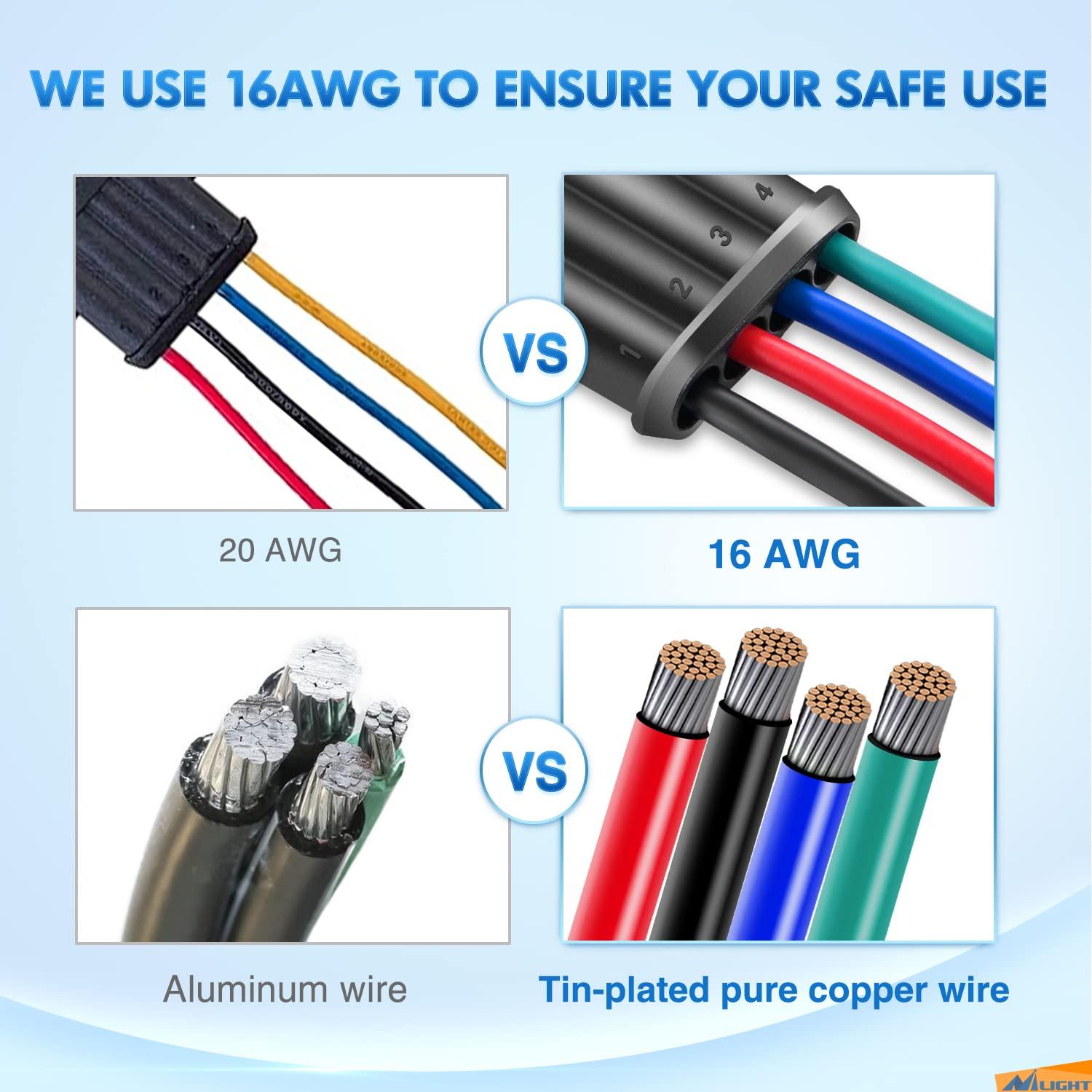 imageNilight 120PCS 1 Pin Electrical Connector Plug Male Female Terminal Wire Connectors Waterproof One Way Automotive Connect Set for Car Truck Motorcycle Marine Boat 20 Sets4Pin Wire Harness 10Sets