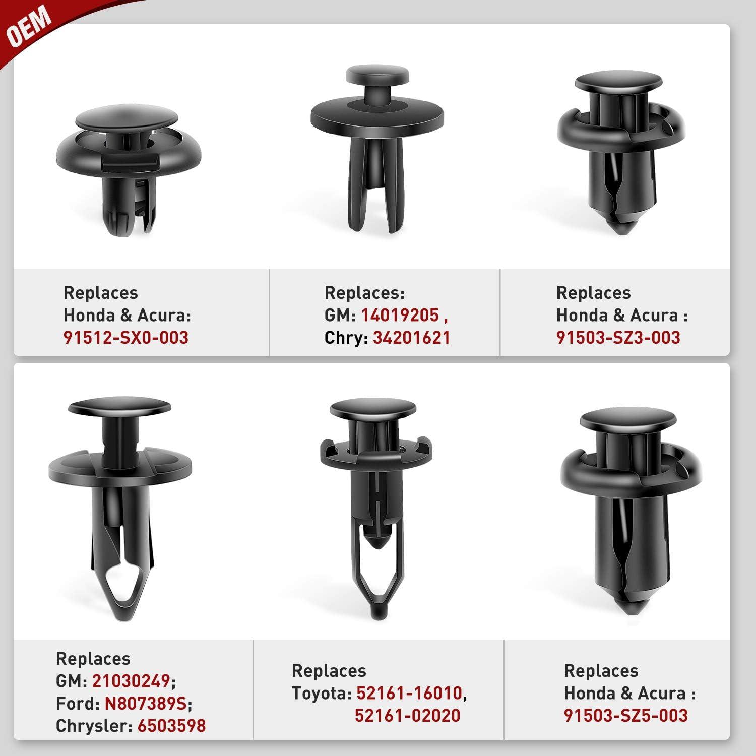 imageNilight 120PCS Car Retainer Clips Fastener Remover 6mm 76mm 8mm 88mm10mm Expansion Screws Replacement Kit Bumper Push Rivet Clips for GM Ford Honda Chrysler 1 PC Fastener RemoverFor GM Ford Toyota Honda Chrysler