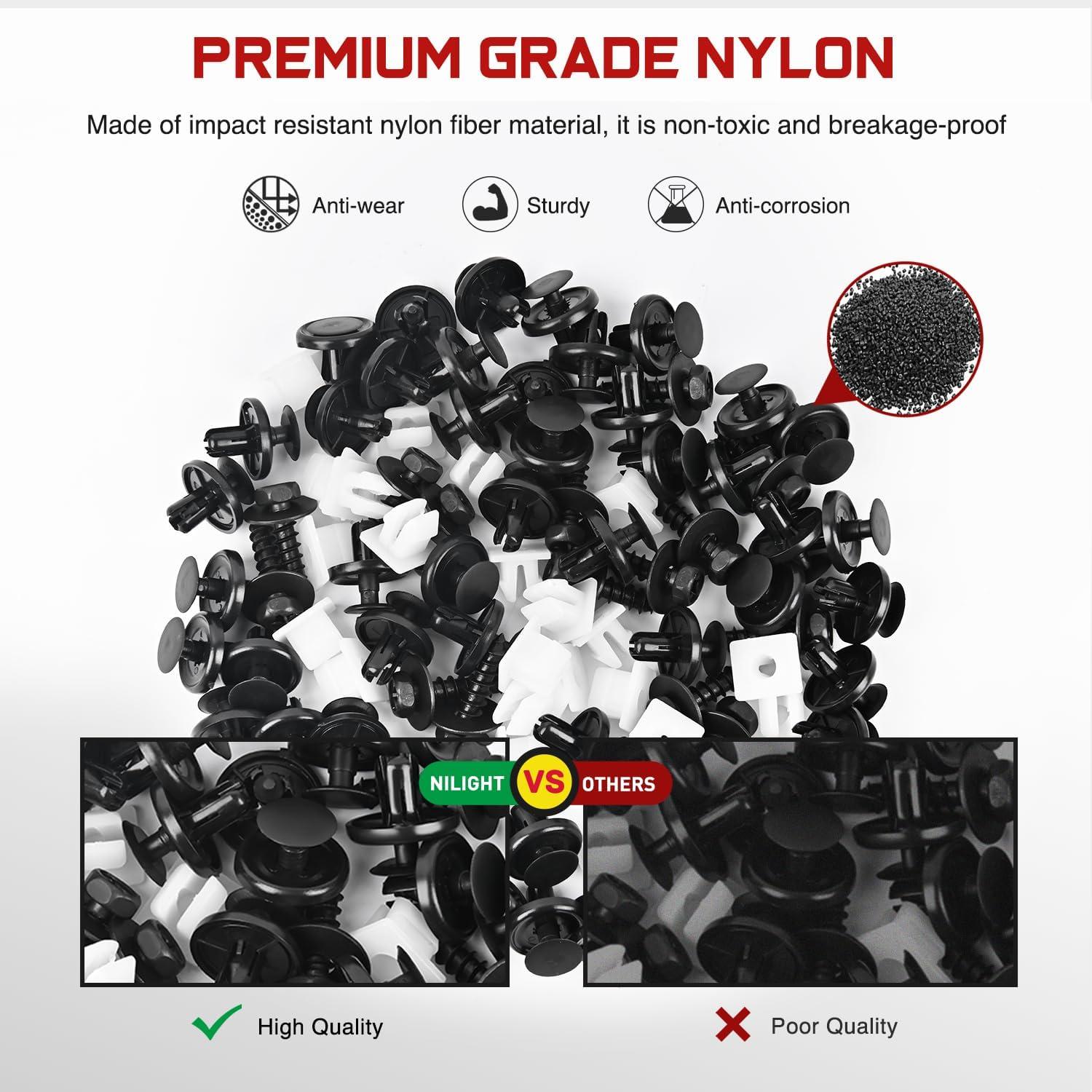 imageNilight 120PCS Car Retainer Clips Fastener Remover 6mm 76mm 8mm 88mm10mm Expansion Screws Replacement Kit Bumper Push Rivet Clips for GM Ford Honda Chrysler 1 PC Fastener Remover111 Toyota Lexus Clips Tools