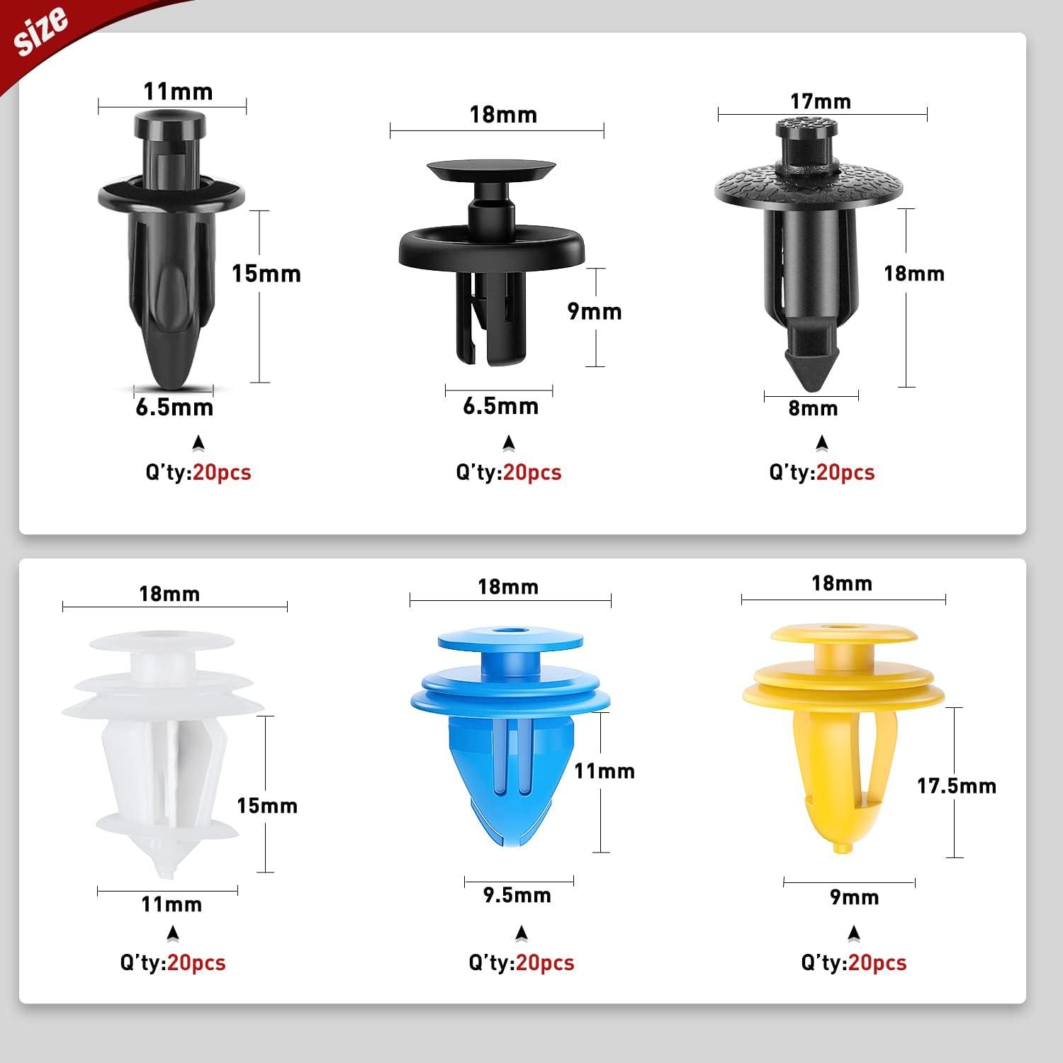 imageNilight 120PCS Car Retainer Clips Fastener Remover 6mm 76mm 8mm 88mm10mm Expansion Screws Replacement Kit Bumper Push Rivet Clips for GM Ford Honda Chrysler 1 PC Fastener RemoverFor GM Toyata Lexus Subaru