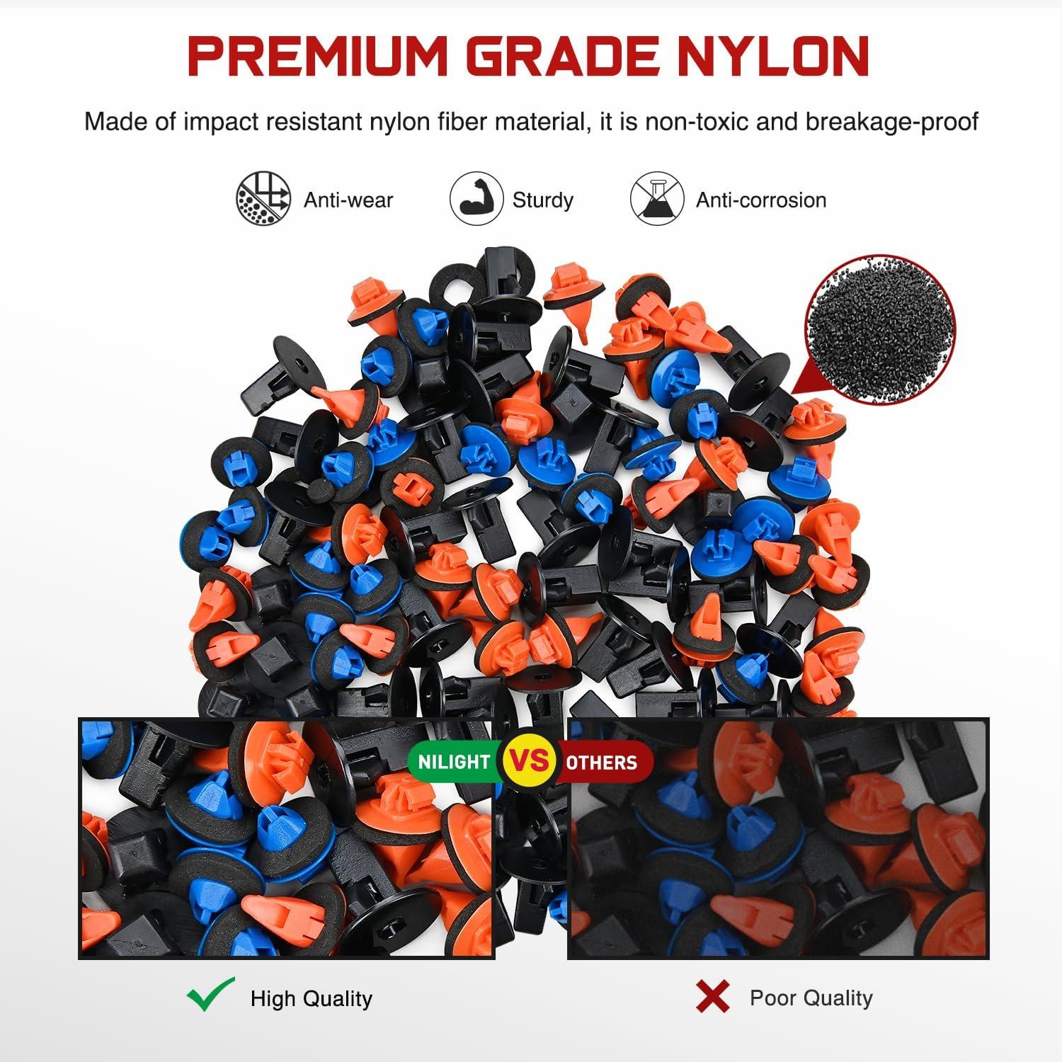 imageNilight 120PCS Car Retainer Clips Fastener Remover 6mm 76mm 8mm 88mm10mm Expansion Screws Replacement Kit Bumper Push Rivet Clips for GM Ford Honda Chrysler 1 PC Fastener Remover121 Clips Tools