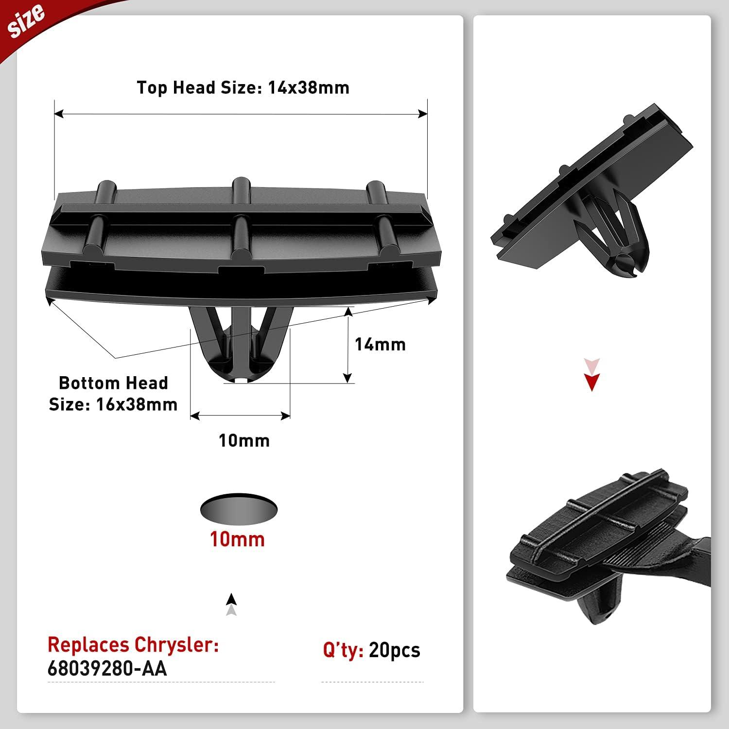 imageNilight 120PCS Car Retainer Clips Fastener Remover 6mm 76mm 8mm 88mm10mm Expansion Screws Replacement Kit Bumper Push Rivet Clips for GM Ford Honda Chrysler 1 PC Fastener RemoverFor Jeep Chrysler Ford GMC