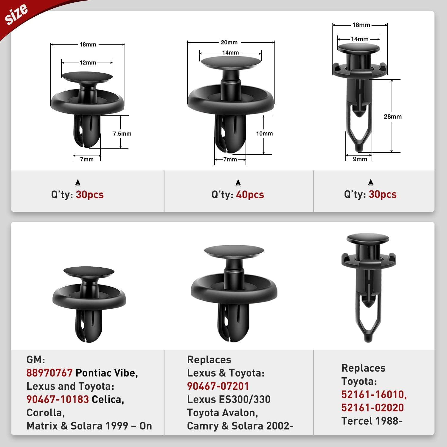 imageNilight 120PCS Car Retainer Clips Fastener Remover 6mm 76mm 8mm 88mm10mm Expansion Screws Replacement Kit Bumper Push Rivet Clips for GM Ford Honda Chrysler 1 PC Fastener RemoverFor GM Toyota Lexus