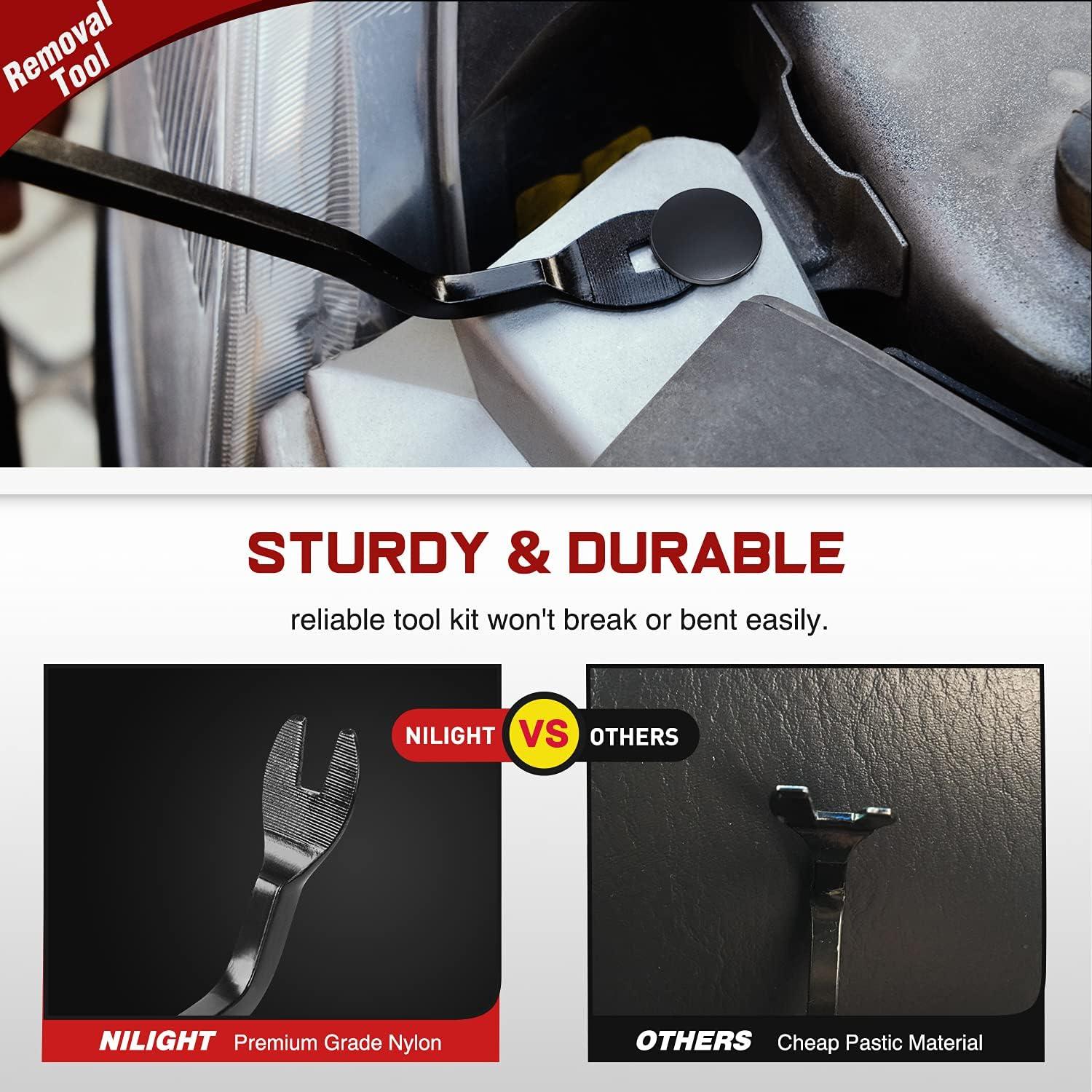 imageNilight 120PCS Car Retainer Clips Fastener Remover 6mm 76mm 8mm 88mm10mm Expansion Screws Replacement Kit Bumper Push Rivet Clips for GM Ford Honda Chrysler 1 PC Fastener RemoverFor Jeep Chrysler Ford GMC