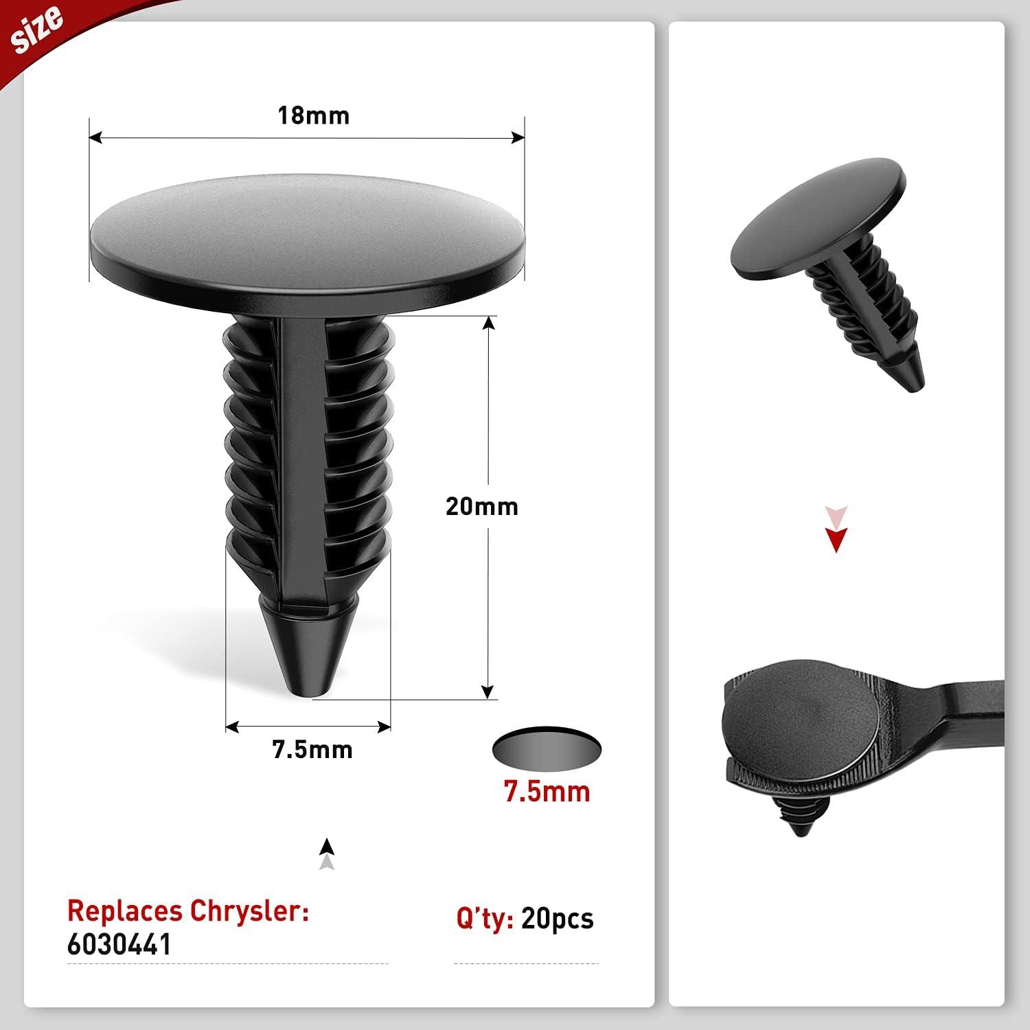 imageNilight 120PCS Car Retainer Clips Fastener Remover 6mm 76mm 8mm 88mm10mm Expansion Screws Replacement Kit Bumper Push Rivet Clips for GM Ford Honda Chrysler 1 PC Fastener RemoverFor Jeep Chrysler Ford GMC