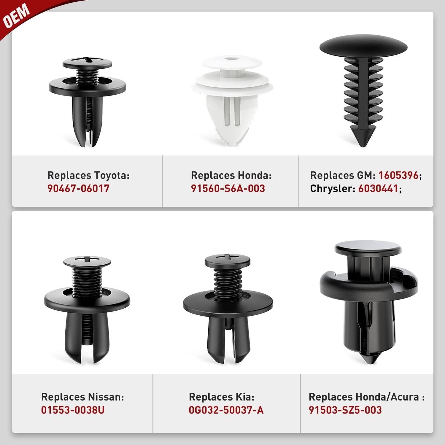 imageNilight 120PCS Car Retainer Clips Fastener Remover 6mm 76mm 8mm 88mm10mm Expansion Screws Replacement Kit Bumper Push Rivet Clips for GM Ford Honda Chrysler 1 PC Fastener RemoverFor GM Ford Honda Chrysler