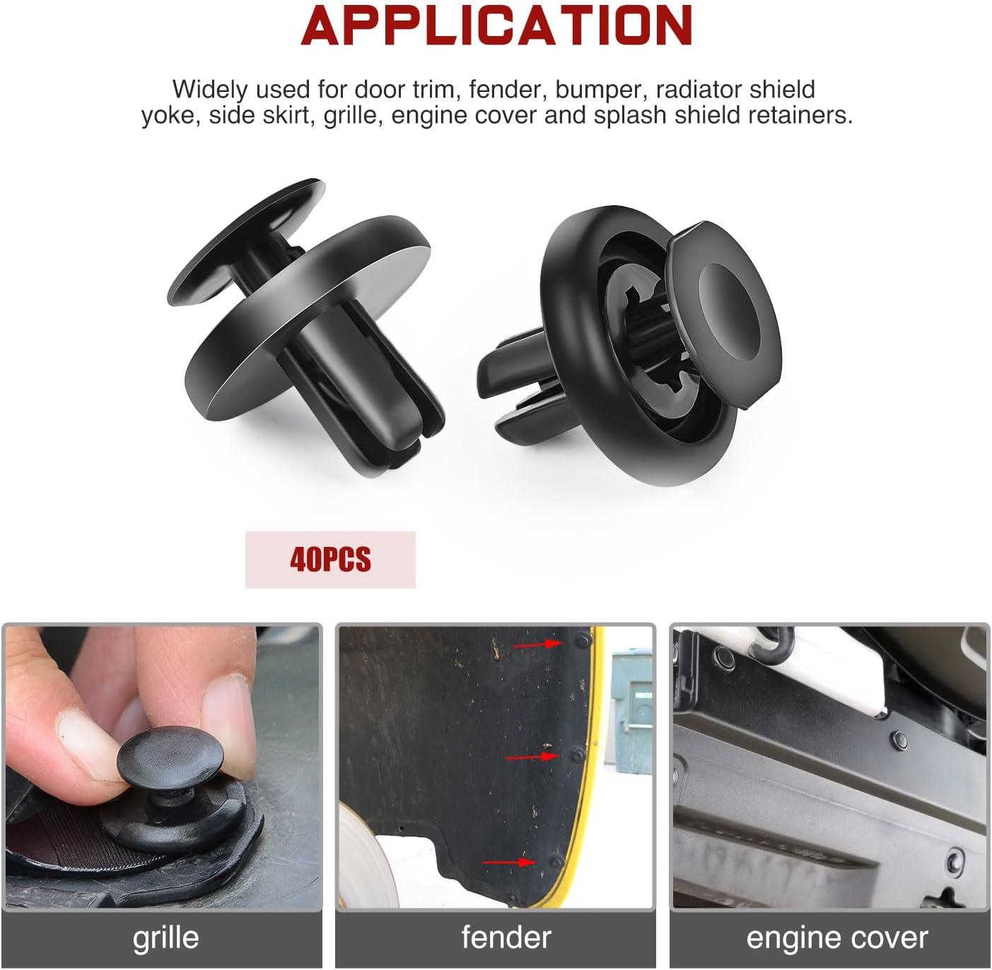 imageNilight 121PCS Car Bumper Retainer Clips 6mm 65mm 7mm 8mm 95mm 98mm Expansion Screws Replacement Kit Door Trim Panel Clips Bumper Push Rivet Clips for Toyota Honda GM Mazda 2 Years Warranty