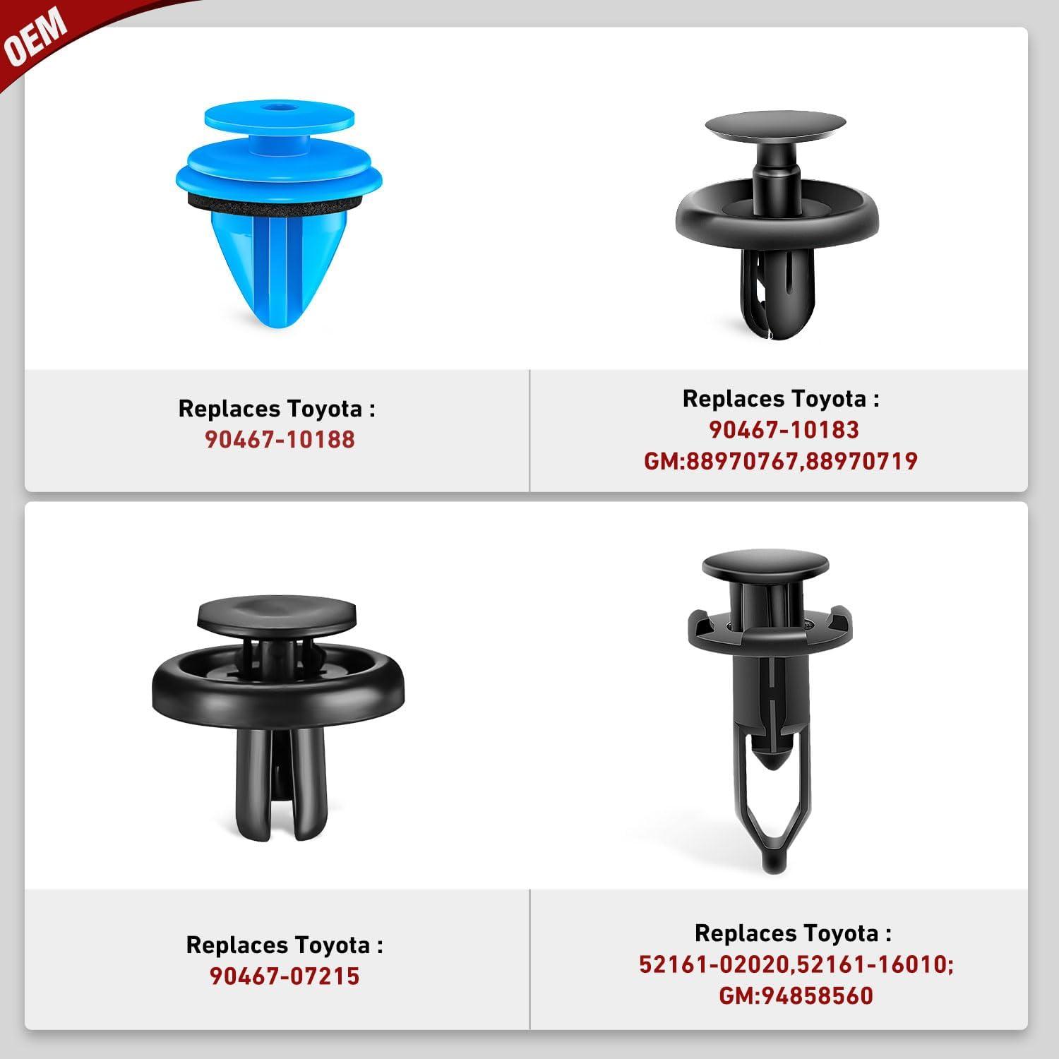 imageNilight 121PCS Car Bumper Retainer Clips 6mm 65mm 7mm 8mm 95mm 98mm Expansion Screws Replacement Kit Door Trim Panel Clips Bumper Push Rivet Clips for Toyota Honda GM Mazda 2 Years Warranty