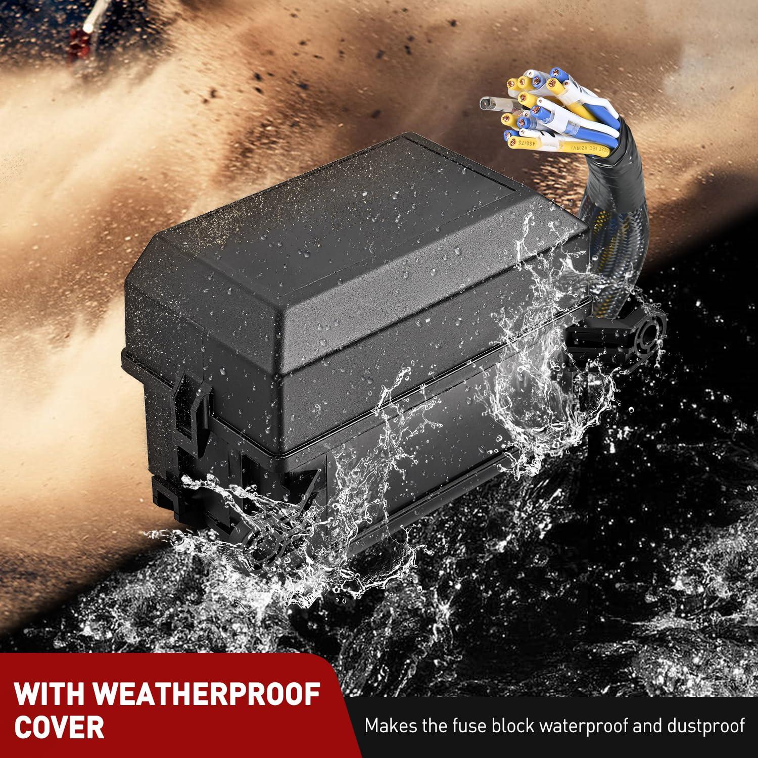 imageNilight 12V Fuse Relay Box 6 Relays 6 Slots ATC ATO Blade Fuse Holder 4Pin 5Pin Terminal 40A Relay Waterproof Block Kit Universal for Automotive Car Truck Camper Marine BoatFuse and Relay Block PreWired