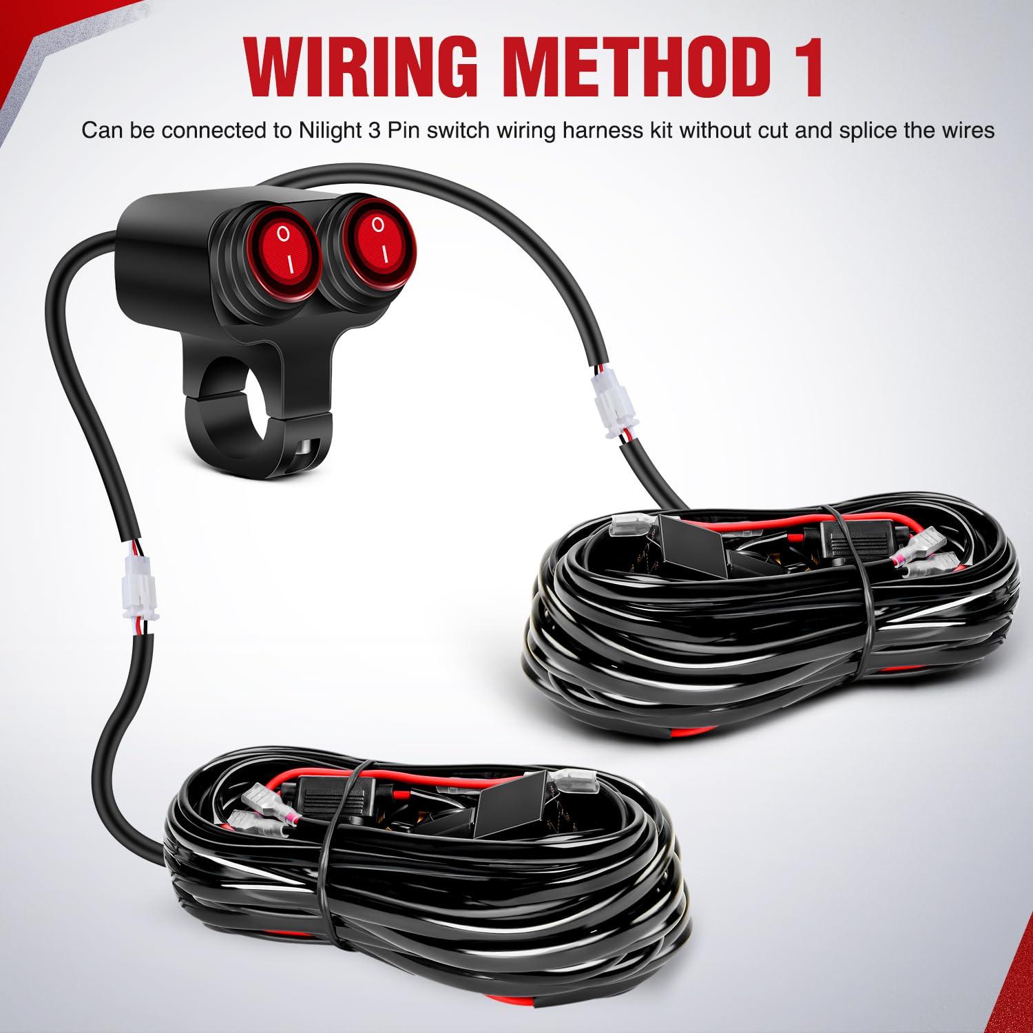 imageNilight 12V Motorcycle Fuse Box 20A Low Profile Terminal Block Holder wLED Indicator 4 Circuits Protection Battery Relay for Cars Motorcycles ATV UTV 12 Volt VehiclesMotorcycle Handlebar SwitchDual Control