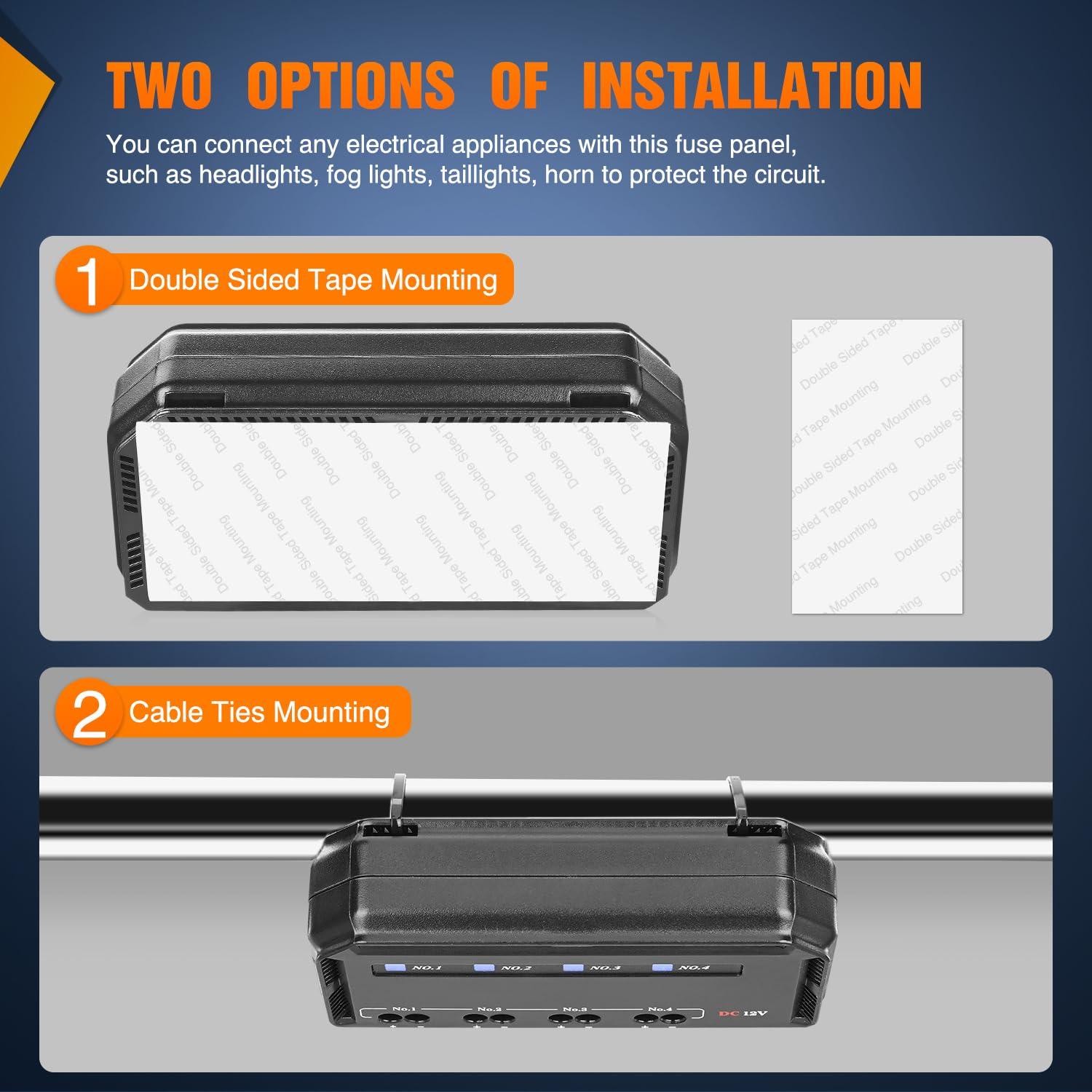imageNilight 12V Motorcycle Fuse Box 20A Low Profile Terminal Block Holder wLED Indicator 4 Circuits Protection Battery Relay for Cars Motorcycles ATV UTV 12 Volt VehiclesMotorcycle Fuse Box