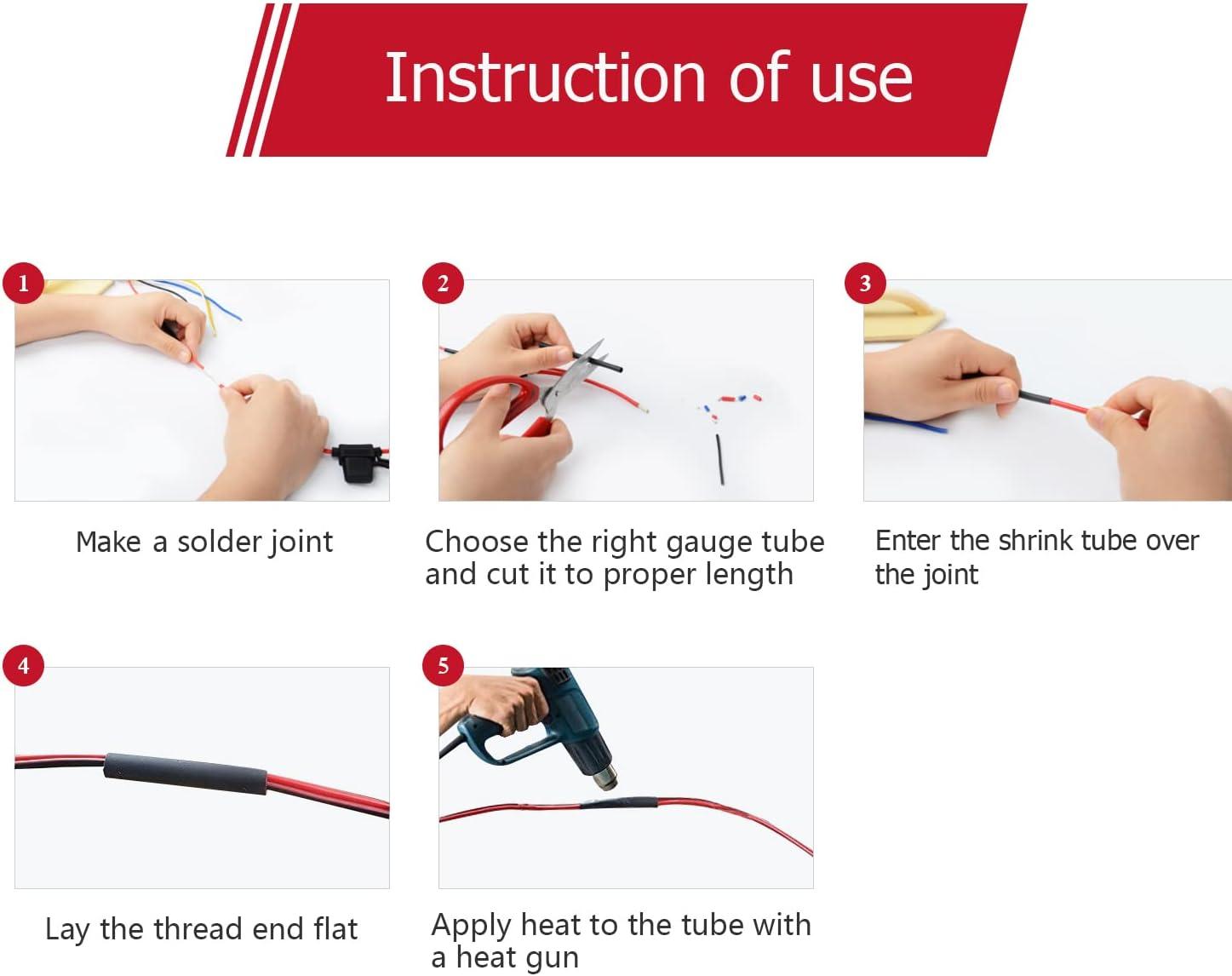 imageNilight 130 Pcs 31 Heat Shrink Tubing Kit Dual Wall Adhesive Sleeve Tube Electrical Wire Cable Wrap Tube Assortment with Storage Case for DIY130Pcs 31 Dual Wall Tubing