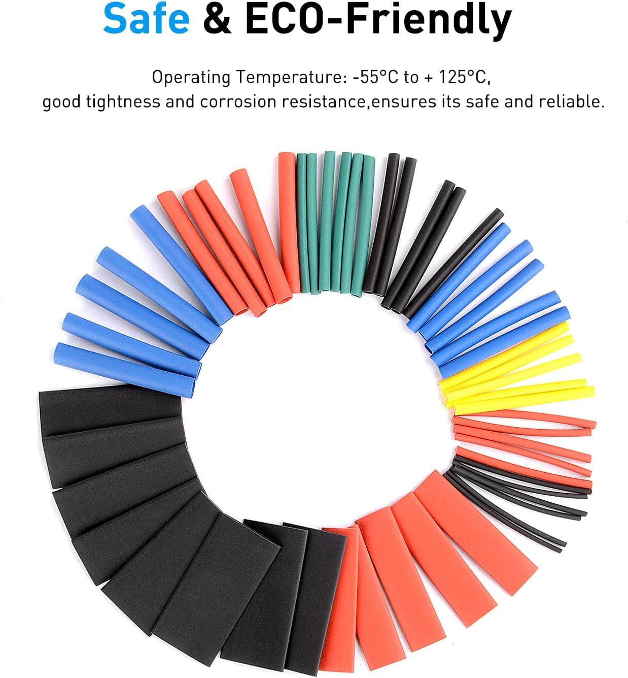 imageNilight 130 Pcs 31 Heat Shrink Tubing Kit Dual Wall Adhesive Sleeve Tube Electrical Wire Cable Wrap Tube Assortment with Storage Case for DIY560Pcs 21 Heat Shrink Tubing