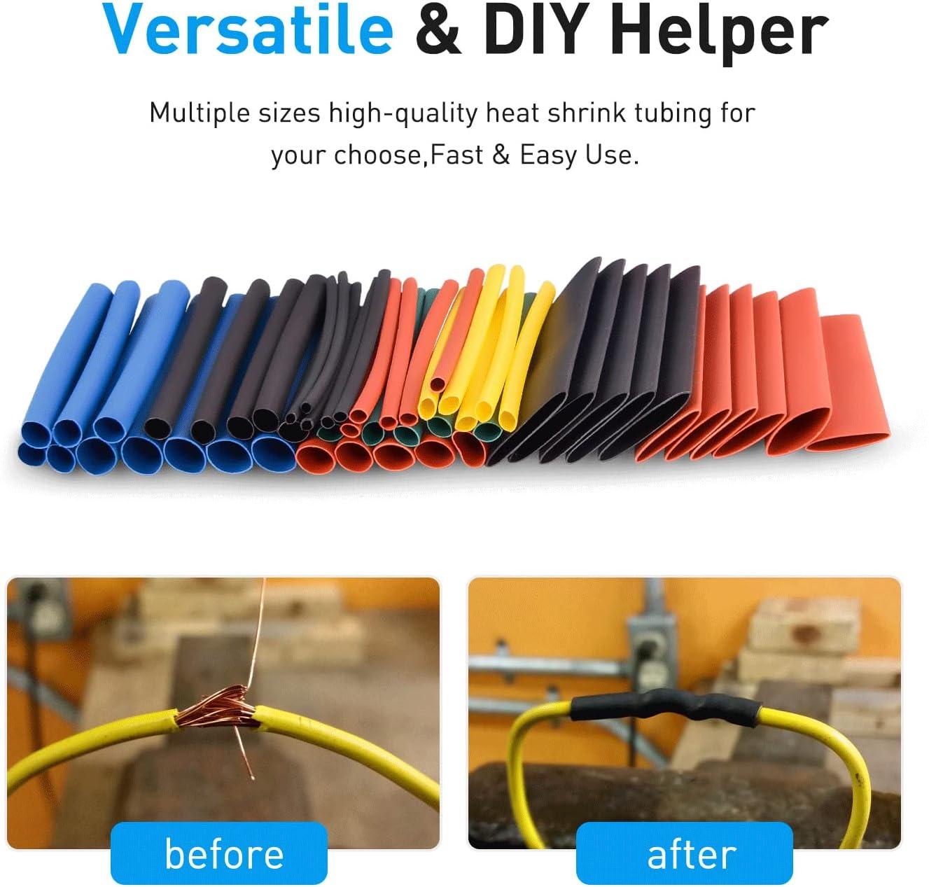 imageNilight 130 Pcs 31 Heat Shrink Tubing Kit Dual Wall Adhesive Sleeve Tube Electrical Wire Cable Wrap Tube Assortment with Storage Case for DIY560Pcs 21 Heat Shrink Tubing