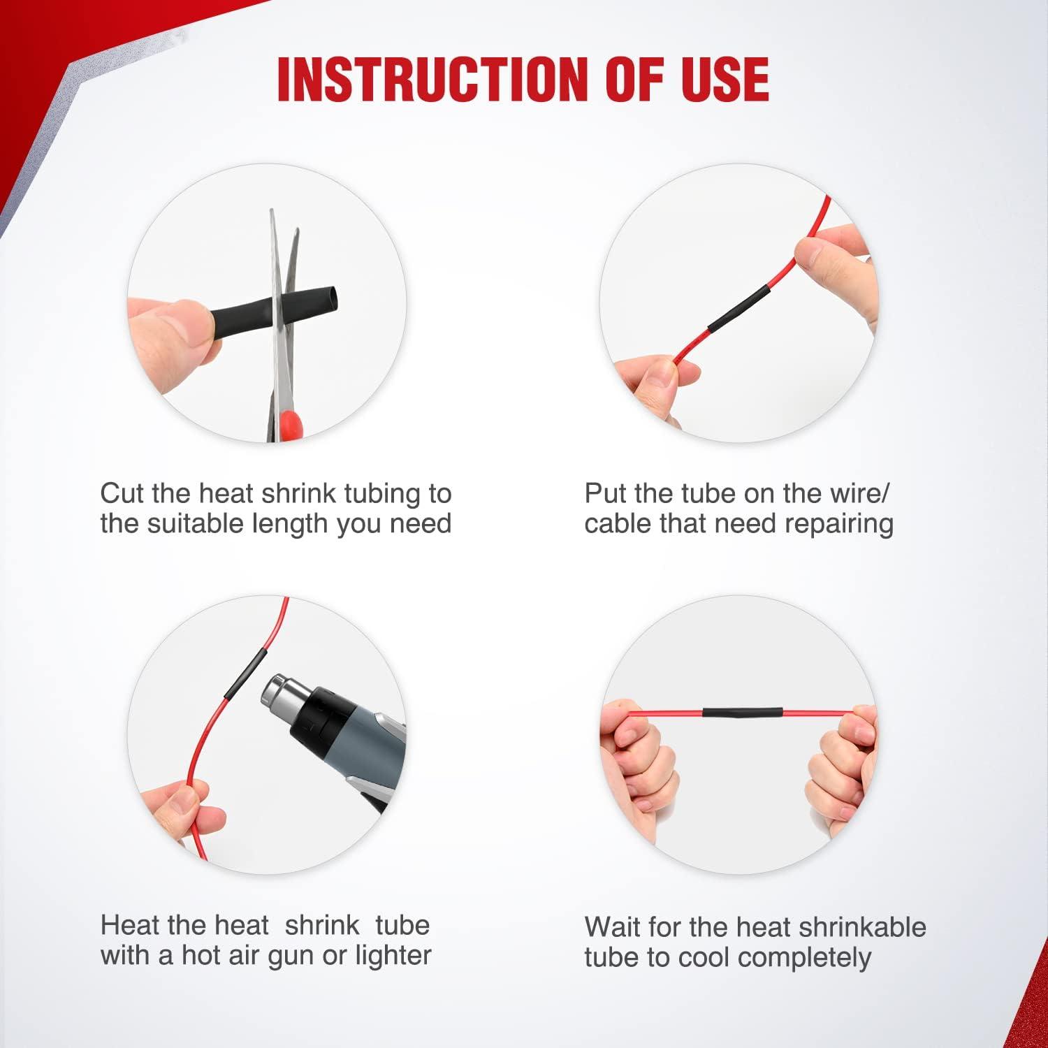 imageNilight 130 Pcs 31 Heat Shrink Tubing Kit Dual Wall Adhesive Sleeve Tube Electrical Wire Cable Wrap Tube Assortment with Storage Case for DIY650Pcs 31 Heat Shrink Tubing