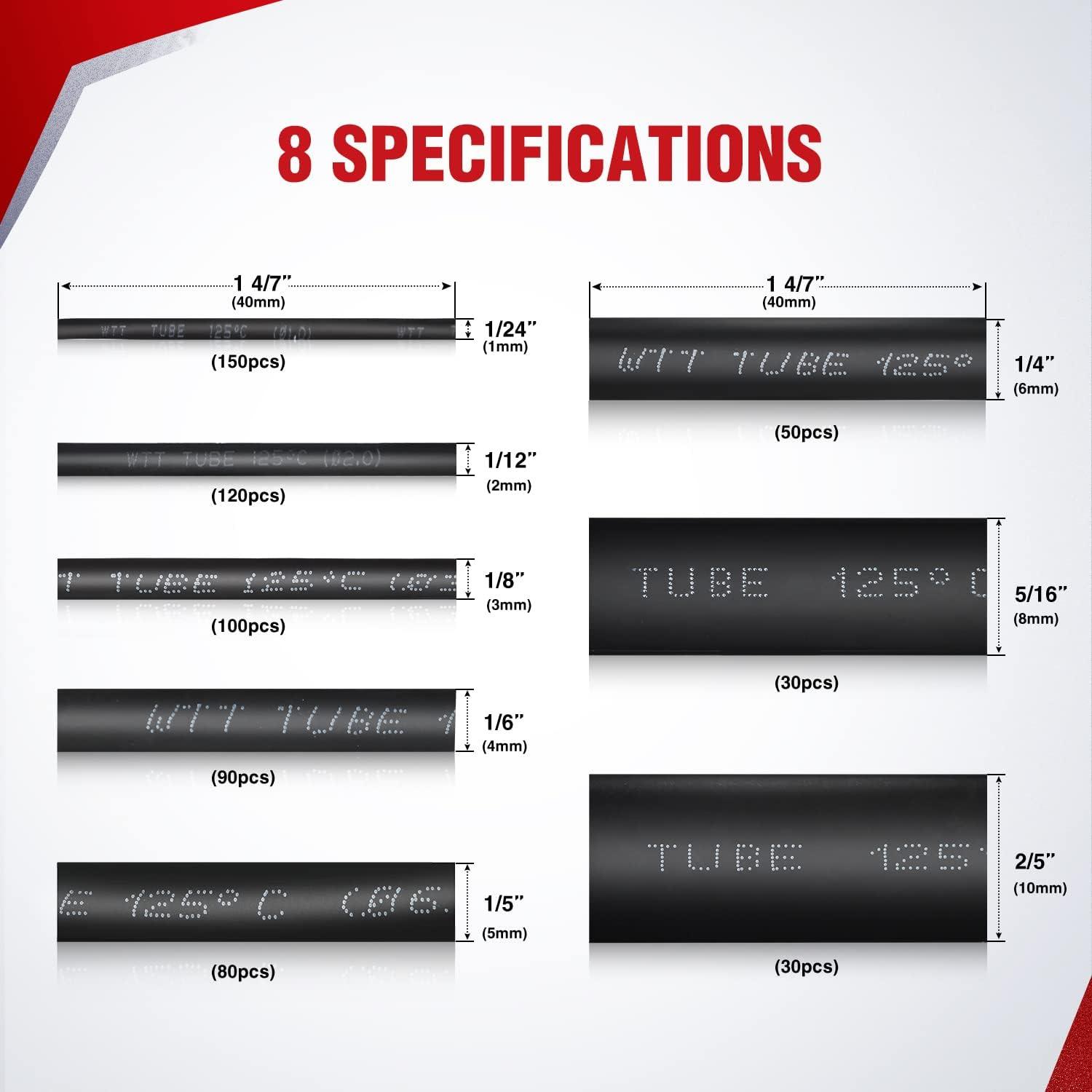 imageNilight 130 Pcs 31 Heat Shrink Tubing Kit Dual Wall Adhesive Sleeve Tube Electrical Wire Cable Wrap Tube Assortment with Storage Case for DIY650Pcs 31 Heat Shrink Tubing