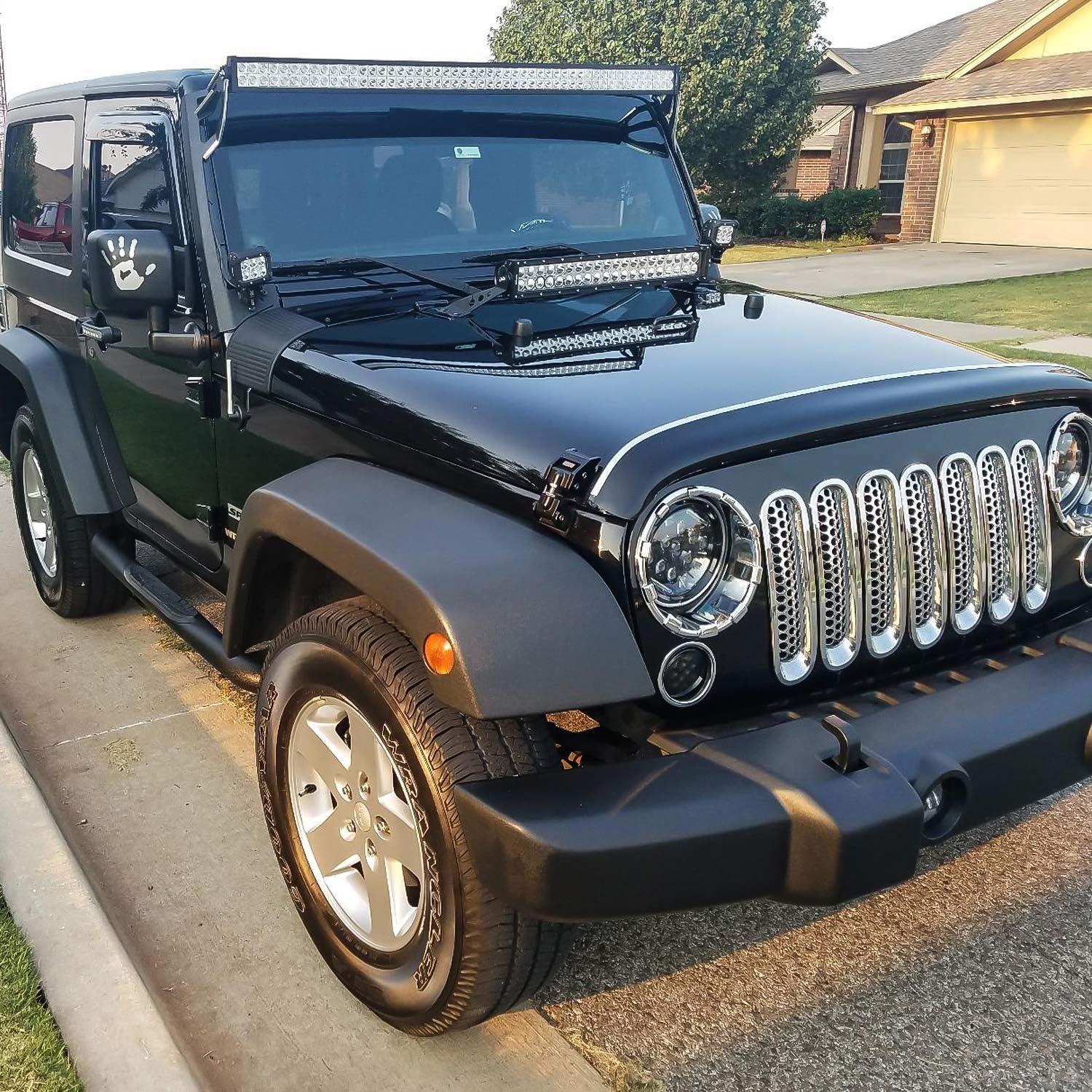 imageNilight 135 Inch Side Shooter LED Light Bar Quadruple Row Spot Flood Combo Lights wWiring Kit for Fog Driving Work Lighting on Truck SUV ATV UTV Pickup Van Boat Tractor72W Light  2Pcs Pods Wiring harness