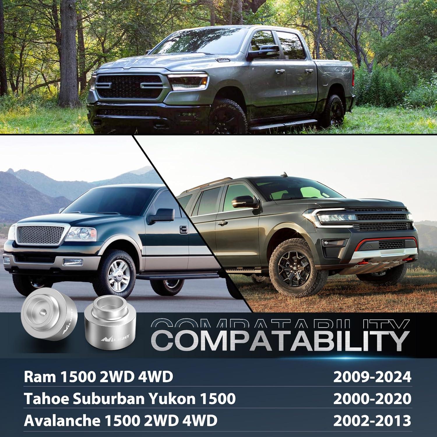 imageNilight 15inch Rear Leveling Kit for 20092023 Ram 1500 2018 2019 2020 2021 2022 202320002020 Tahoe Suburban Yukon 150020022013 Avalanche 1500 2WD 4WD Rear Raise Suspension Strut Spacers