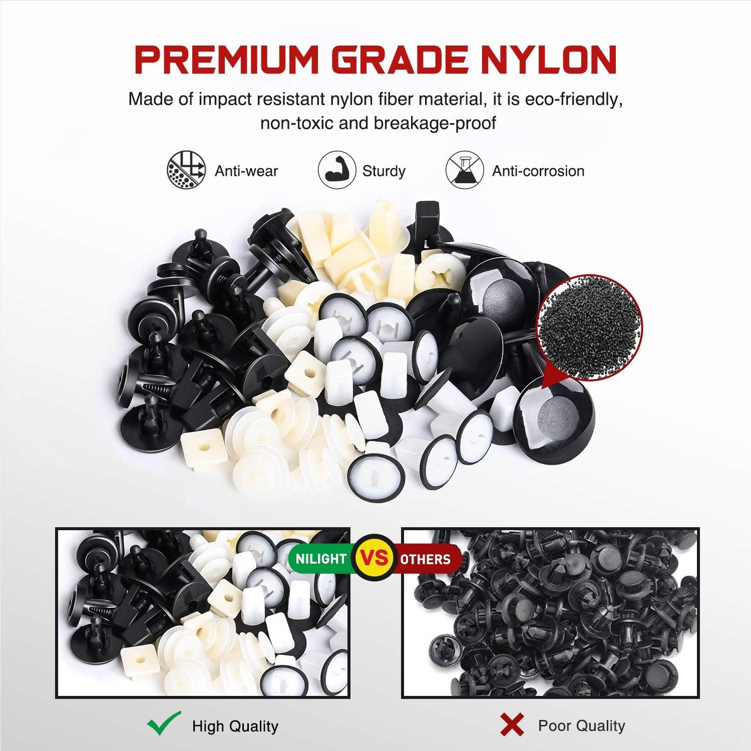 imageNilight 166 Pcs Car Retainer Clips ampampScrew Grommets  12 Most Popular Sizes ampamp Applications for GM Toyota Honda Nissan Mazda  with Fastener Remover2 Years Warranty