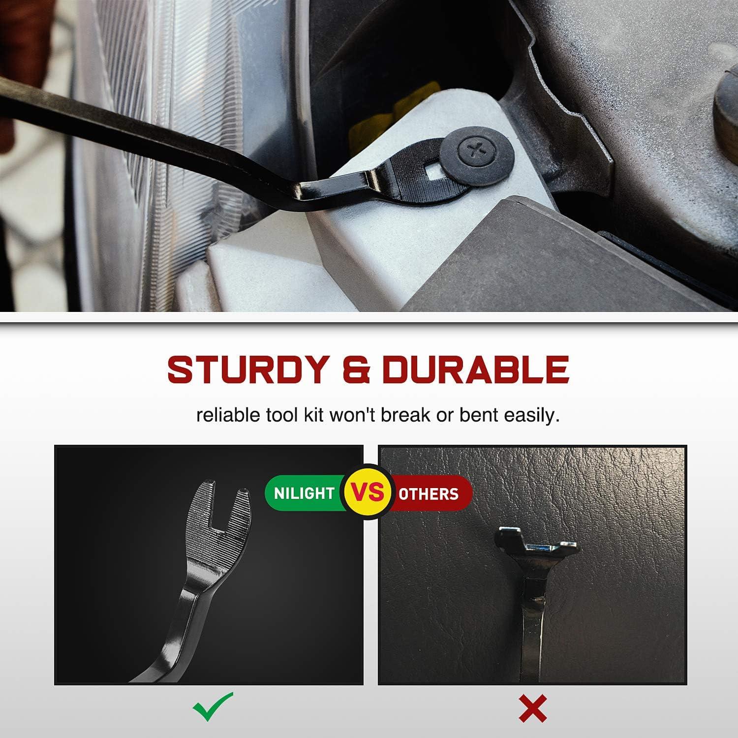 imageNilight 166 Pcs Car Retainer Clips ampampScrew Grommets  12 Most Popular Sizes ampamp Applications for GM Toyota Honda Nissan Mazda  with Fastener Remover2 Years Warranty