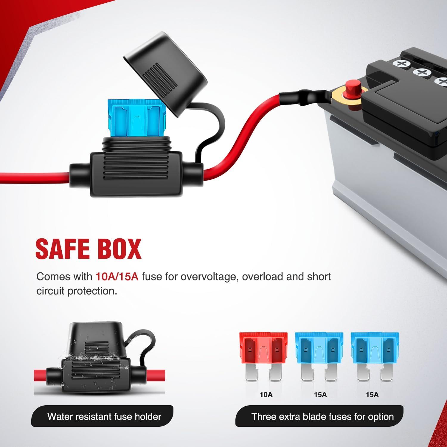 imageNilight 16AWG Heavy Duty Wiring Harness Kit  12V 5PIN Rocker Switch Relay Blade Fuse Socket Connector  Compatible with 9005 9006 9140 9145 HB3 H10 Fog Light BulbsH11 Fog Light Wiring Harness