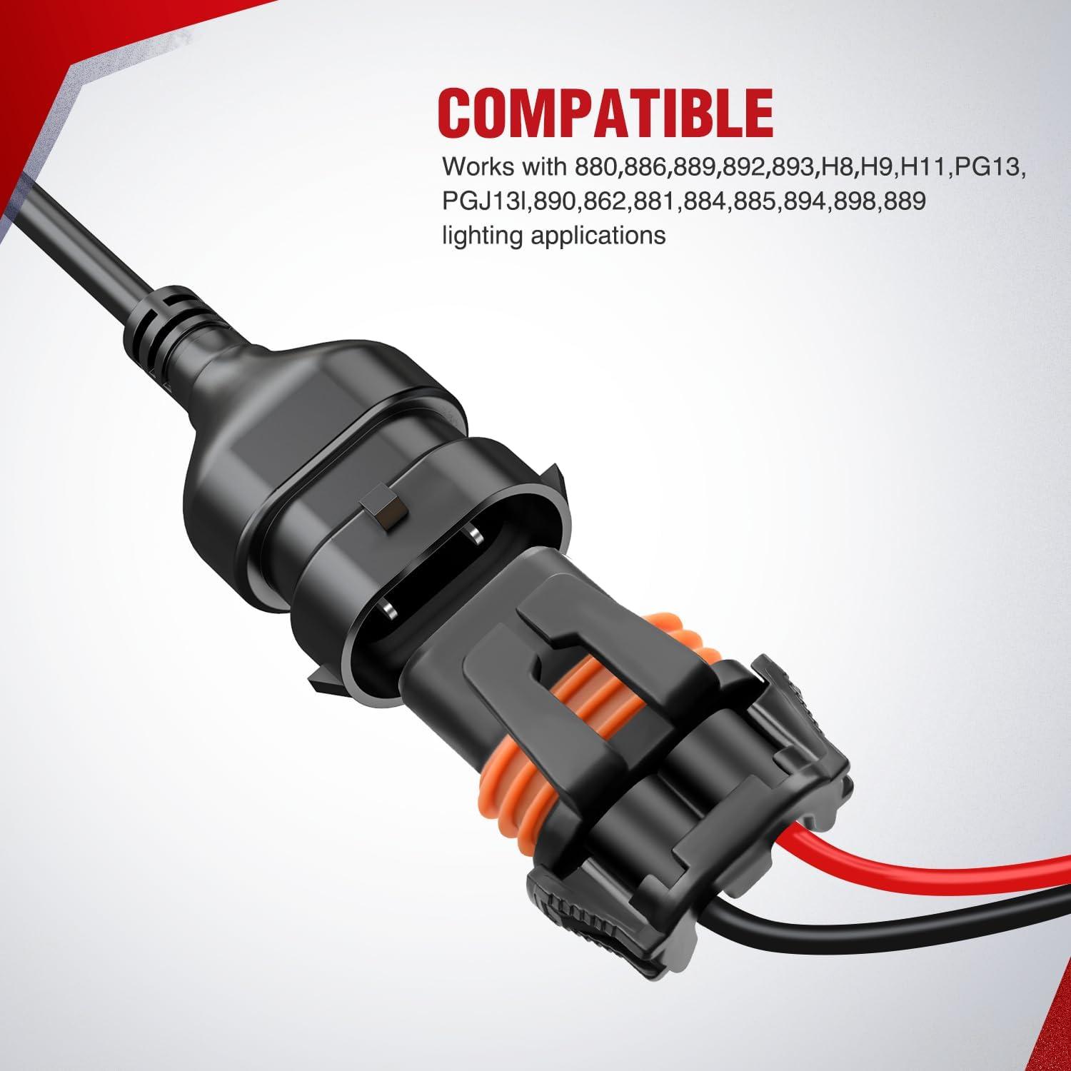 imageNilight 16AWG Heavy Duty Wiring Harness Kit  12V 5PIN Rocker Switch Relay Blade Fuse Socket Connector  Compatible with 9005 9006 9140 9145 HB3 H10 Fog Light BulbsH11 Fog Light Wiring Harness