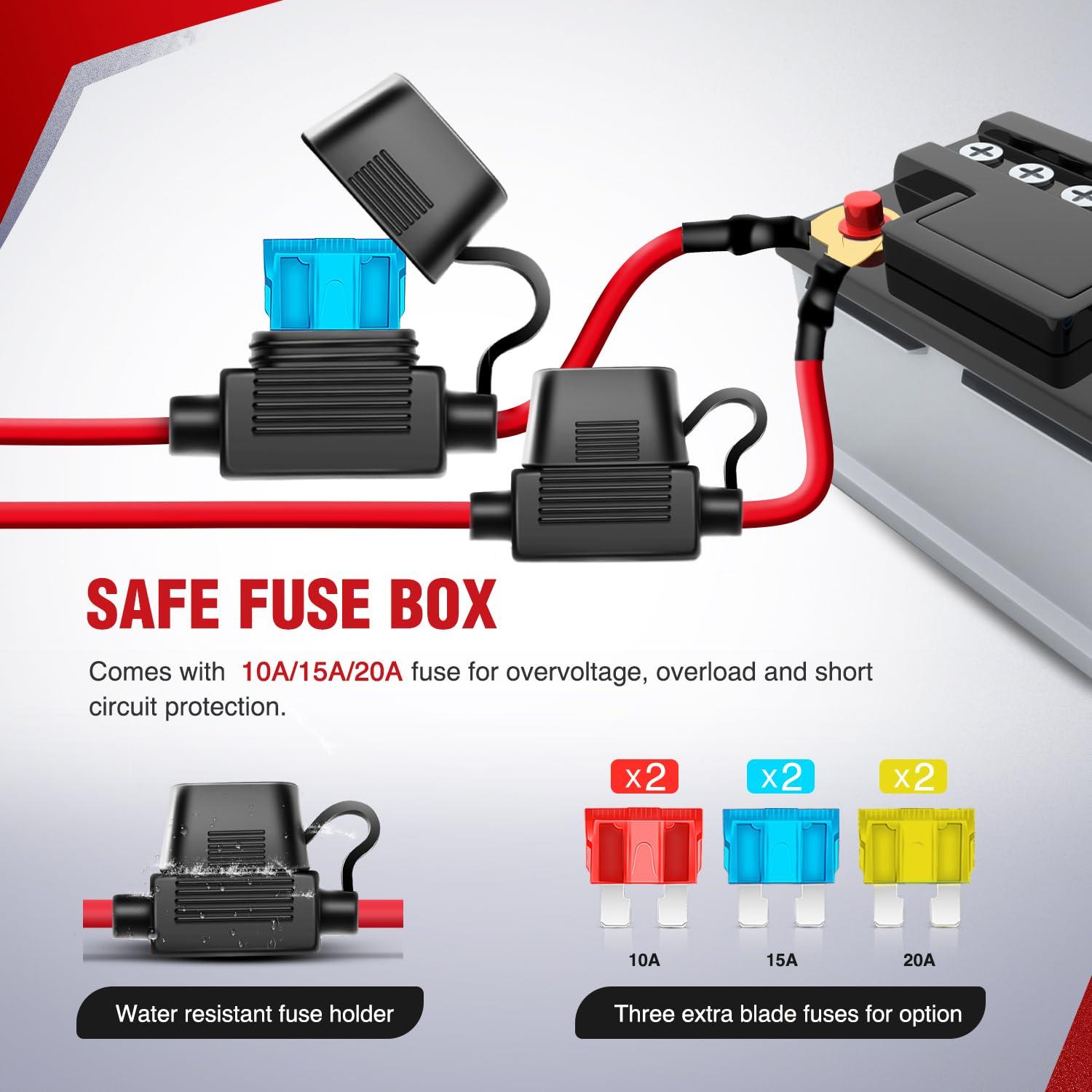 imageNilight 16AWG LED Light Bar Wiring Harness Kit 12V OnOff 2 Gang Rocker Switch Panel Power Relay Blade Fuse 5Pin Toggle Switches for Cars Boat ATV Trucks4 Leads2Gang Rocker Switch 16AWG Wiring Harness