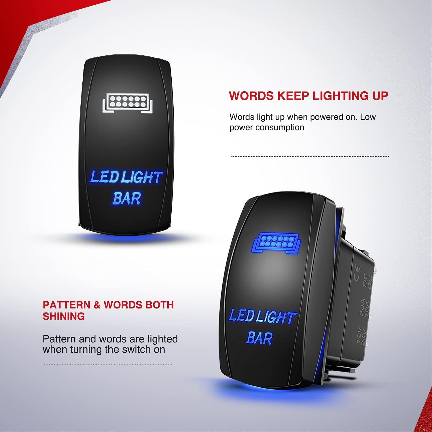 imageNilight 16AWG LED Light Bar Wiring Harness Kit 12V OnOff 2 Gang Rocker Switch Panel Power Relay Blade Fuse 5Pin Toggle Switches for Cars Boat ATV Trucks4 Leads16AWG Wiring Harness2 Leads