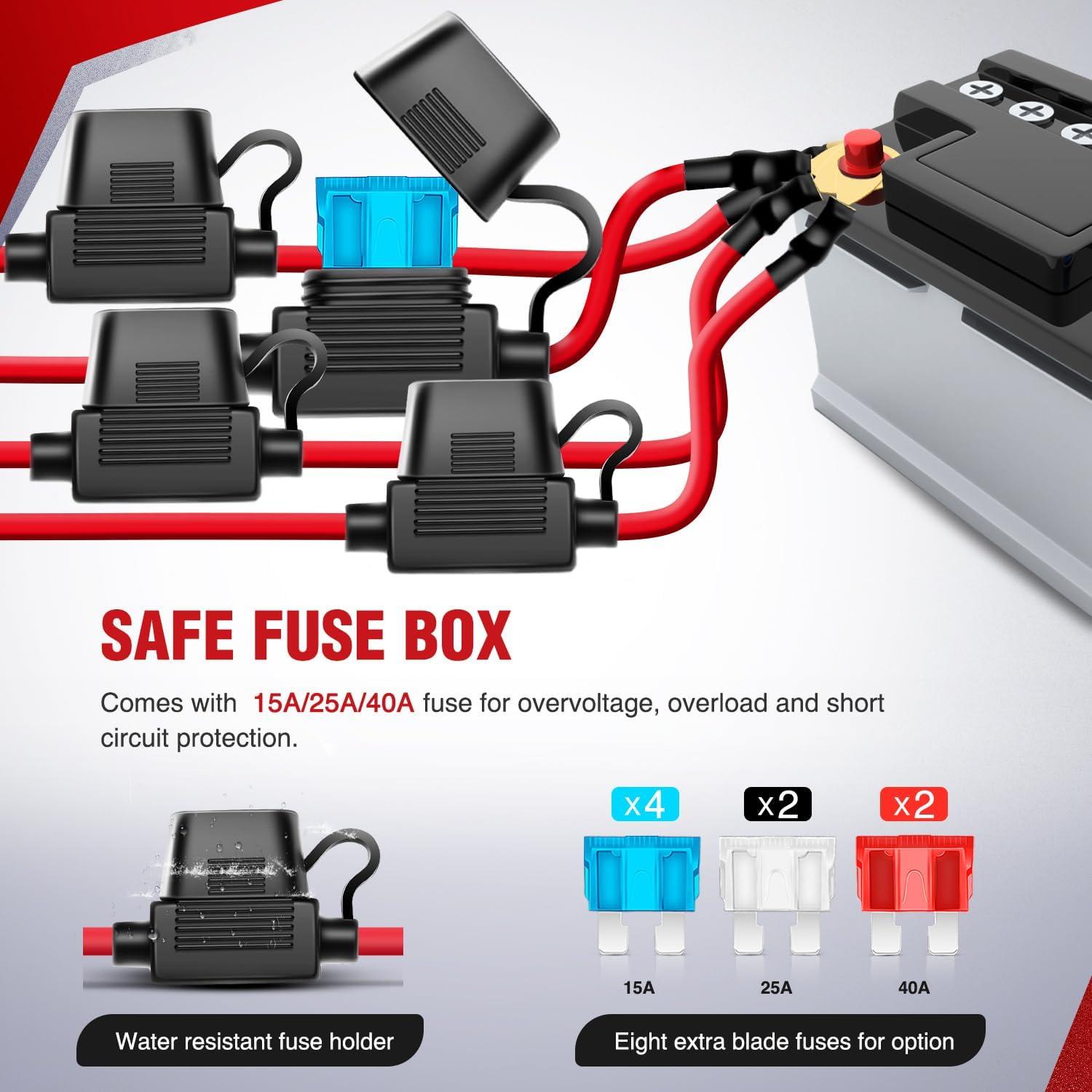 imageNilight 16AWG LED Light Bar Wiring Harness Kit 12V OnOff 3 Gang LED Pod Lights Rocker Switch Panel Power Relay Fuse 5Pin Toggle for Cars Boat ATV Trucks6 Leads4Gang Rocker Switch 16AWG Wiring Harness