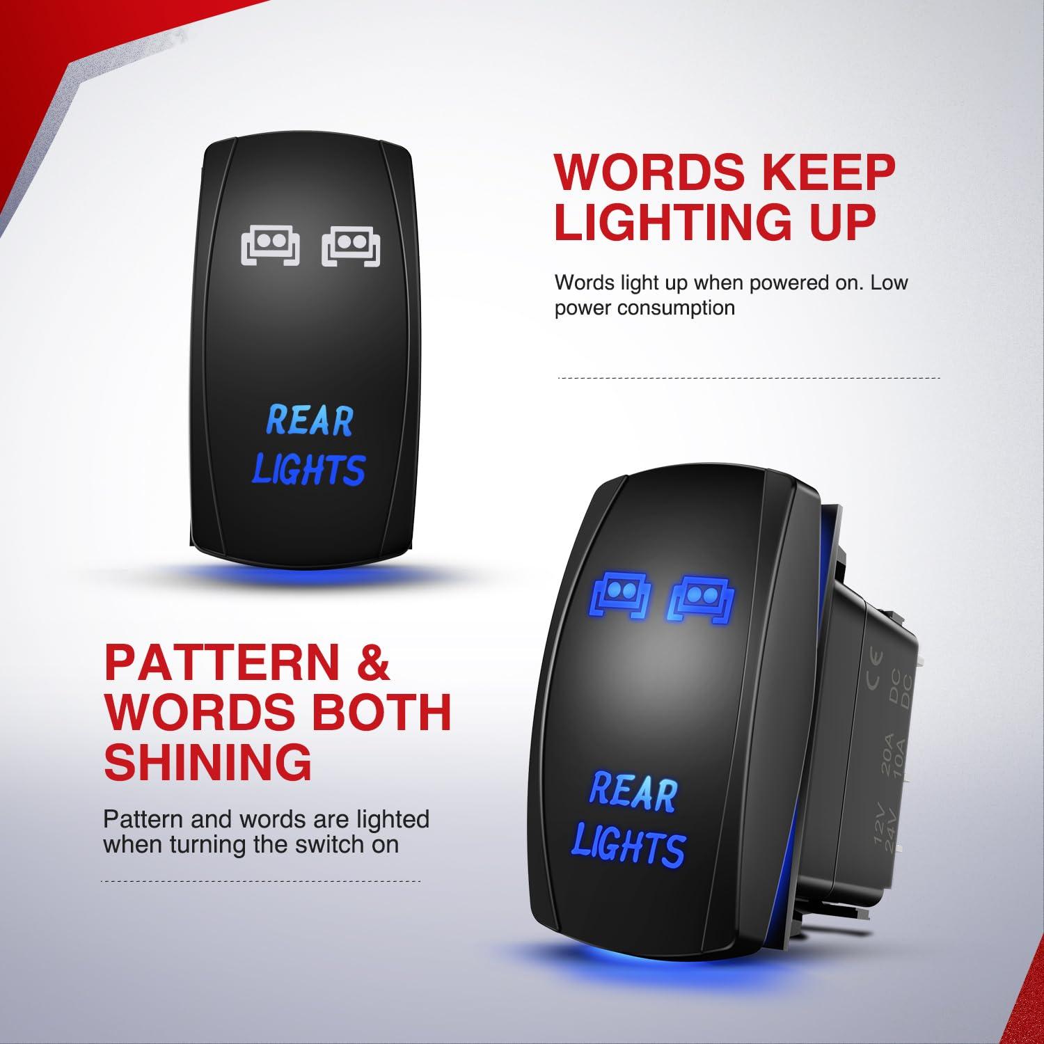 imageNilight 16AWG LED POD Lights Wiring Harness Kit LED Light Bar 12V 5Pin Rocker Switch Laser On Off Waterproof Toggle Switch Power Relay Blade Fuse2 Leads 2 Years Warranty BlackRear Lights Wiring2 Leads w Nylon Wire Loom