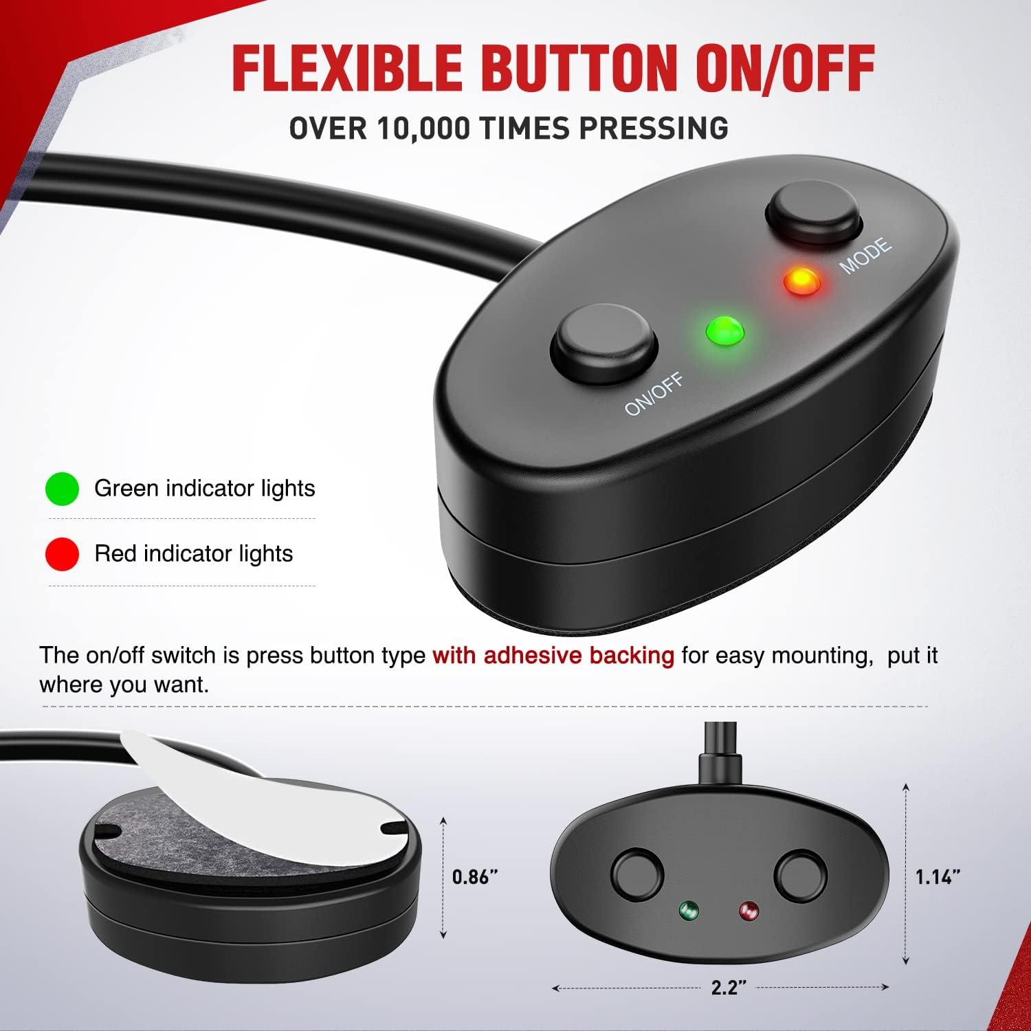 imageNilight 16AWG Wiring Harness Kit 1 Lead Specially Customized for 6 Modes Amber White Strobe Light Bar Off Road LED Work Light 12V On Off Switch Remember Function Reset Function1 LeadWiring Harness