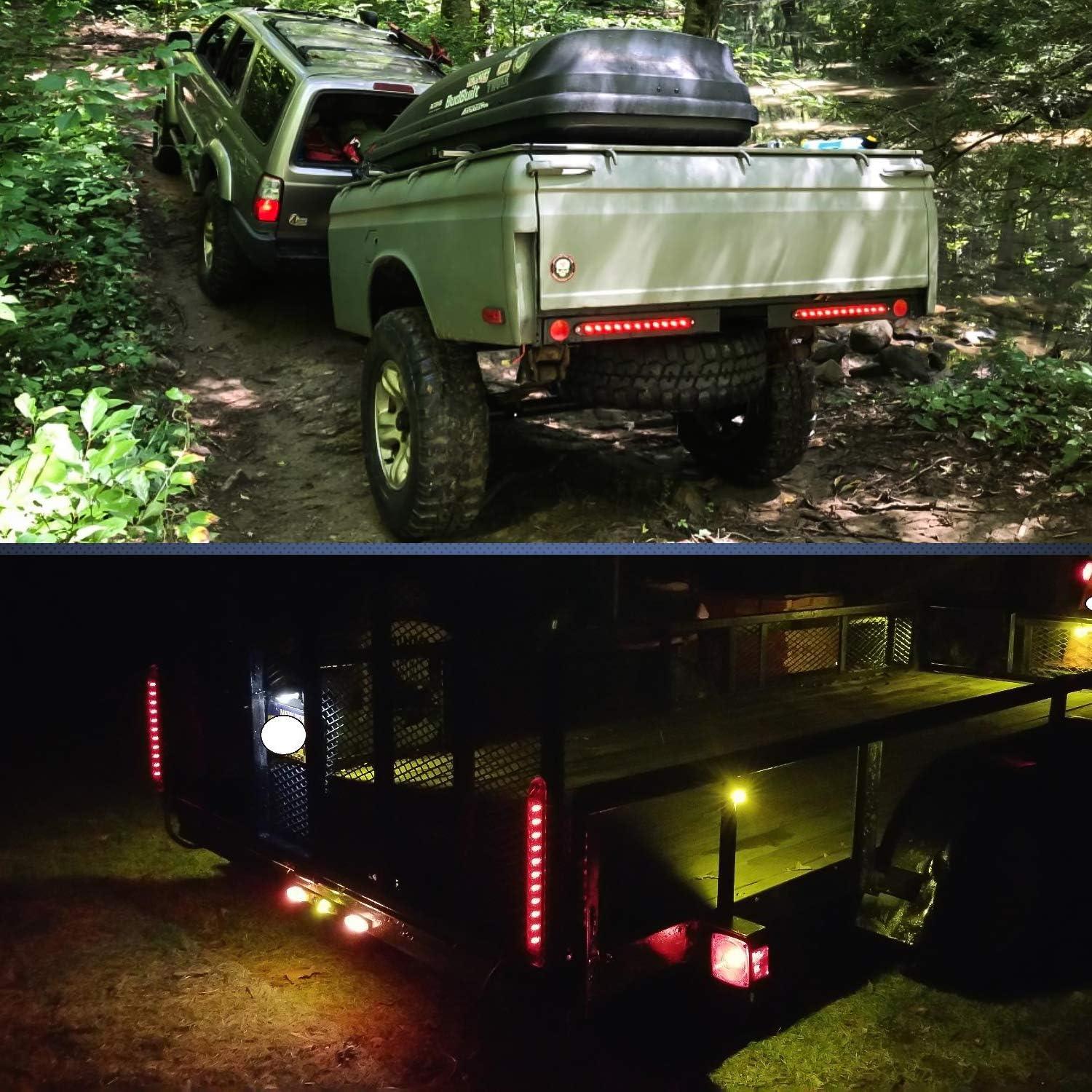 imageNilight 16Inch Trailer Marker ID Bar 2PCS 11 LED Amber Turn Signals Tail Light DOT Compliant IP65 Waterproof for Truck Trailers Cargo Carriers2Pcs 16 Red 11LED