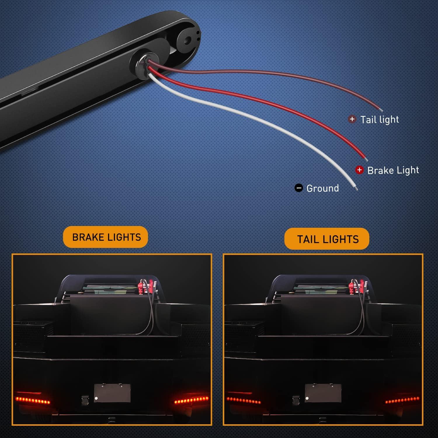 imageNilight 16Inch Trailer Marker ID Bar 2PCS 11 LED Amber Turn Signals Tail Light DOT Compliant IP65 Waterproof for Truck Trailers Cargo CarriersRed 10Inch 15LED