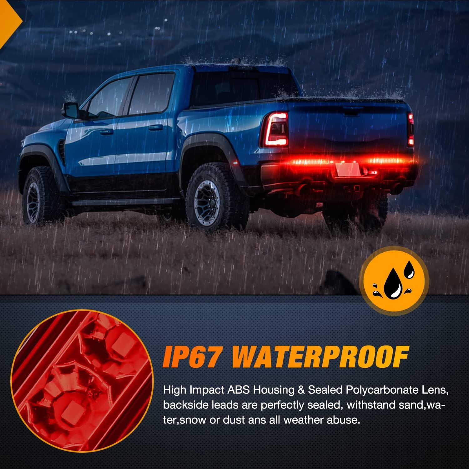 imageNilight 16Inch Trailer Marker ID Bar 2PCS 11 LED Amber Turn Signals Tail Light DOT Compliant IP65 Waterproof for Truck Trailers Cargo CarriersRed 10Inch 15LED