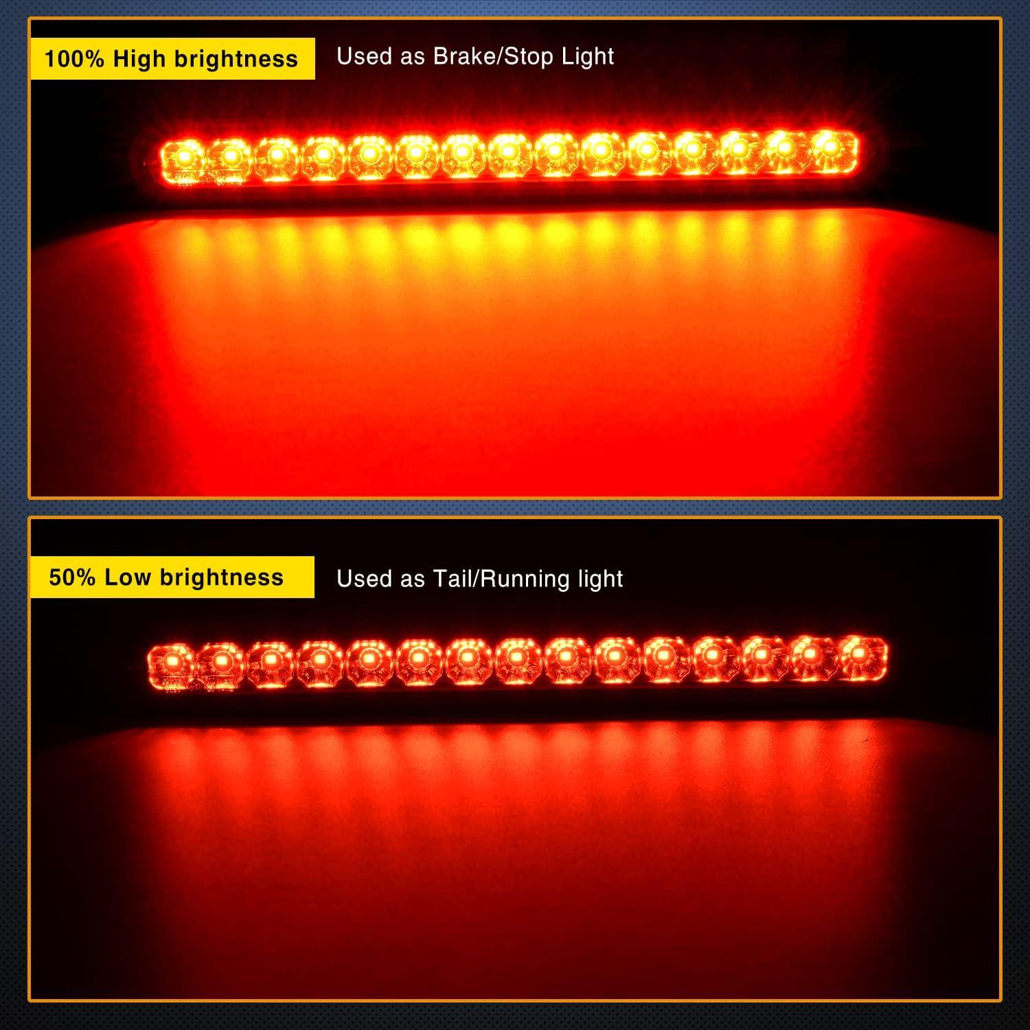 imageNilight 16Inch Trailer Marker ID Bar 2PCS 11 LED Amber Turn Signals Tail Light DOT Compliant IP65 Waterproof for Truck Trailers Cargo CarriersRed 10Inch 15LED