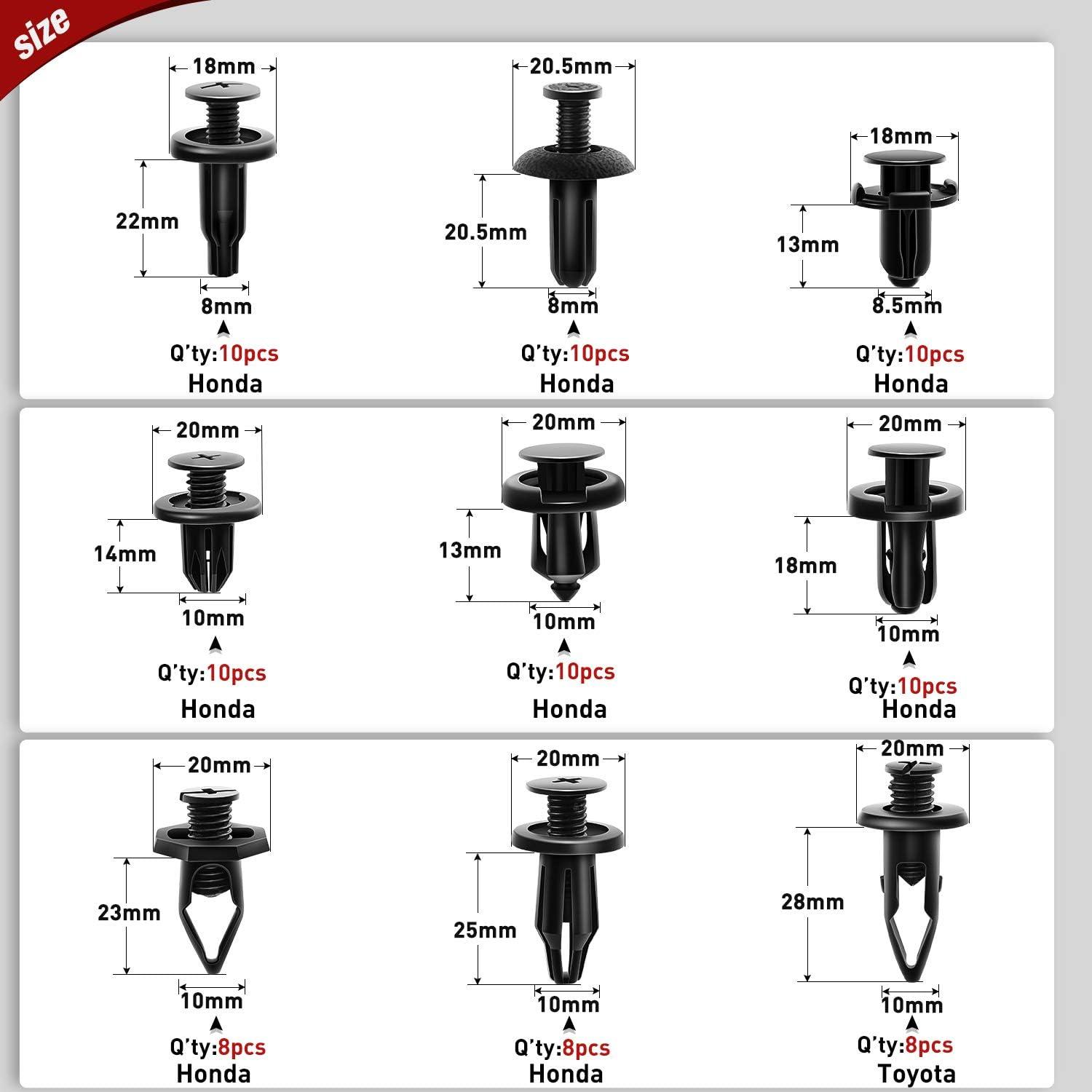imageNilight 190 Pcs Car Retainer Clips Fastener Remover 18 Most Popular Sizes Applications Auto Push Pin Rivets Set Door Trim Panel Clips for Toyota Honda Nissan Mazda2 Years Warranty190PCS Retainer Clips  Fastener Remover