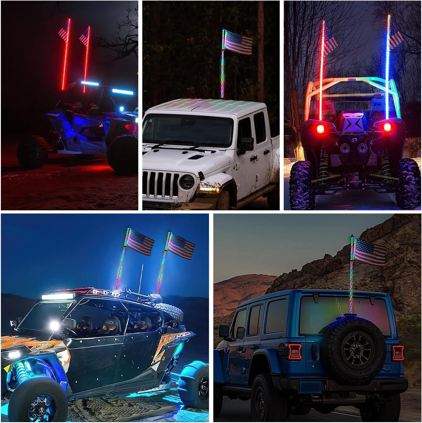 imageNilight 1PC 3FT Spiral RGB Led Whip Light wRGB ChasingDancing Lights RF Remote Control Lighted Antenna Whips for Canam ATV UTV RZR Polaris Dune Buggy 4 Wheeler Offroad Jeep TruckRGB