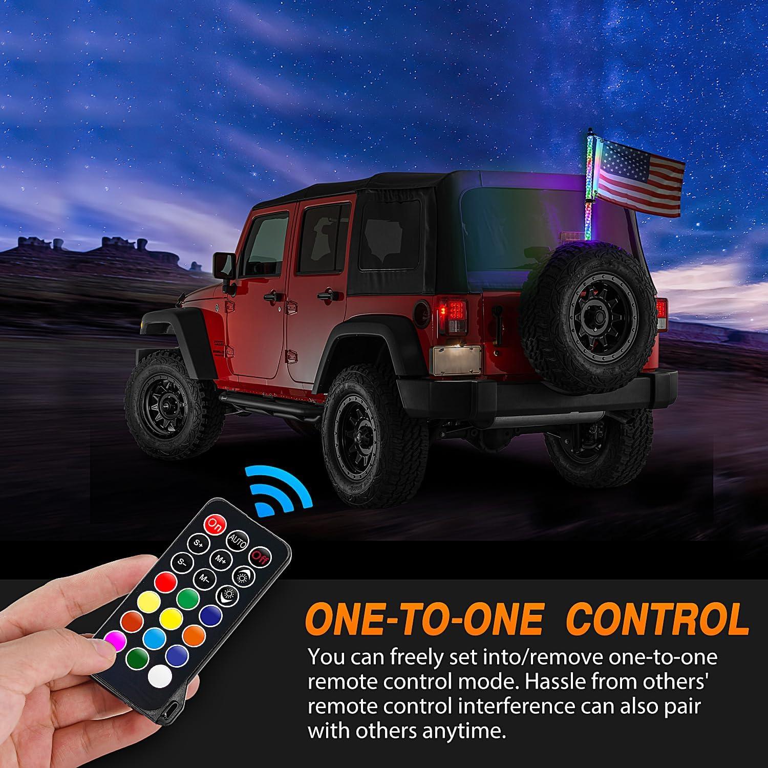 imageNilight 1PC 3FT Spiral RGB Led Whip Light wRGB ChasingDancing Lights RF Remote Control Lighted Antenna Whips for Canam ATV UTV RZR Polaris Dune Buggy 4 Wheeler Offroad Jeep TruckRGB
