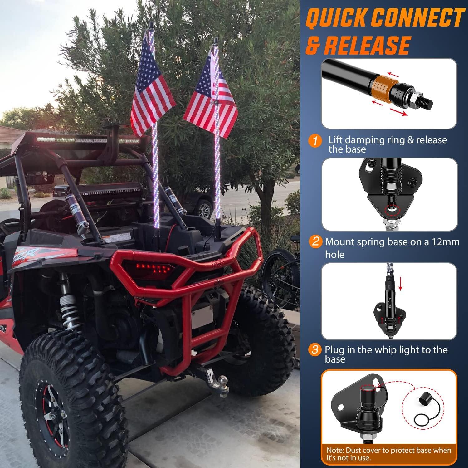 imageNilight 1PC 3FT Spiral RGB Led Whip Light wRGB ChasingDancing Lights RF Remote Control Lighted Antenna Whips for Canam ATV UTV RZR Polaris Dune Buggy 4 Wheeler Offroad Jeep TruckRGB