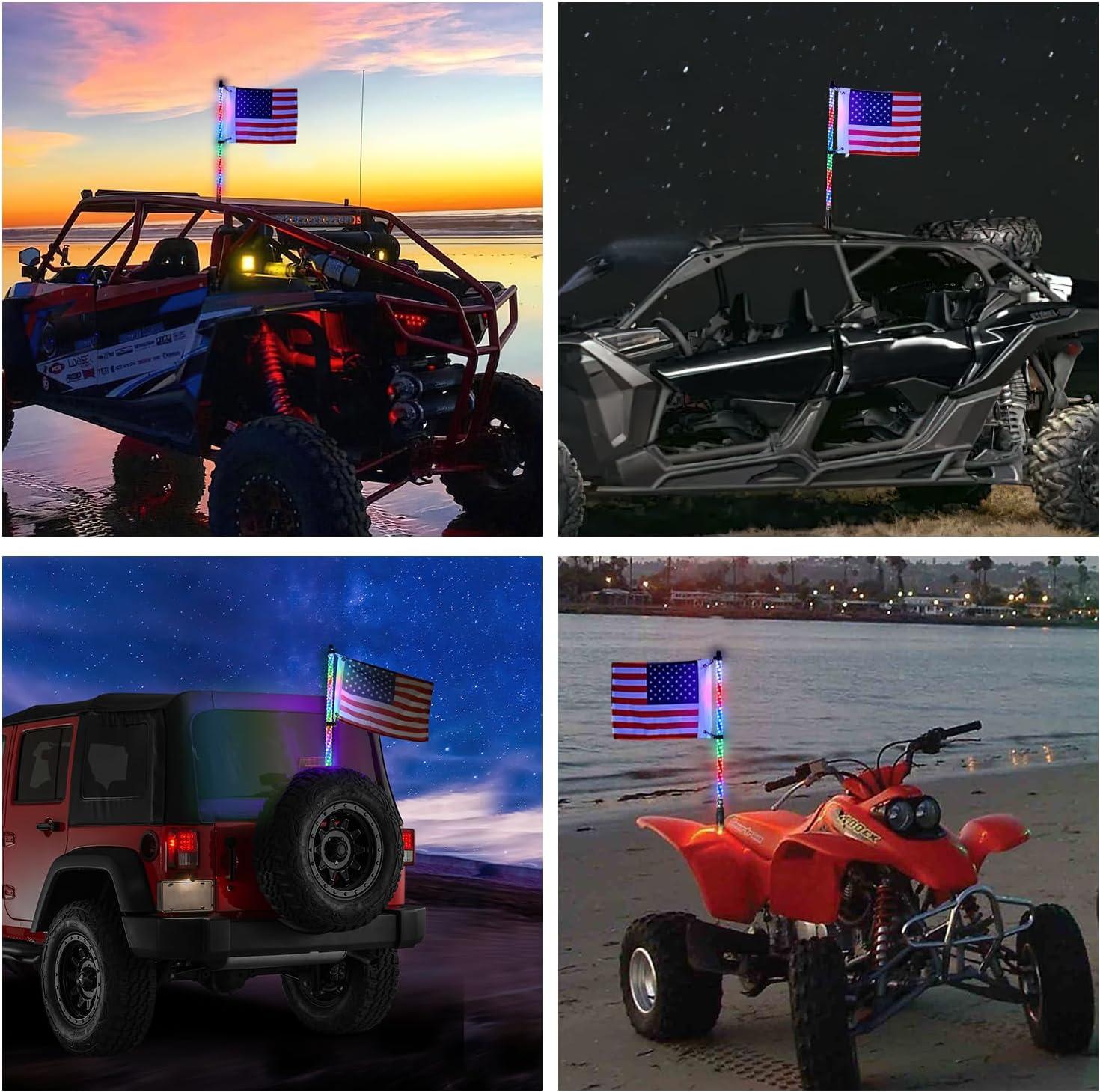 imageNilight 1PC 3FT Spiral RGB Led Whip Light wRGB ChasingDancing Lights RF Remote Control Lighted Antenna Whips for Canam ATV UTV RZR Polaris Dune Buggy 4 Wheeler Offroad Jeep TruckRGB