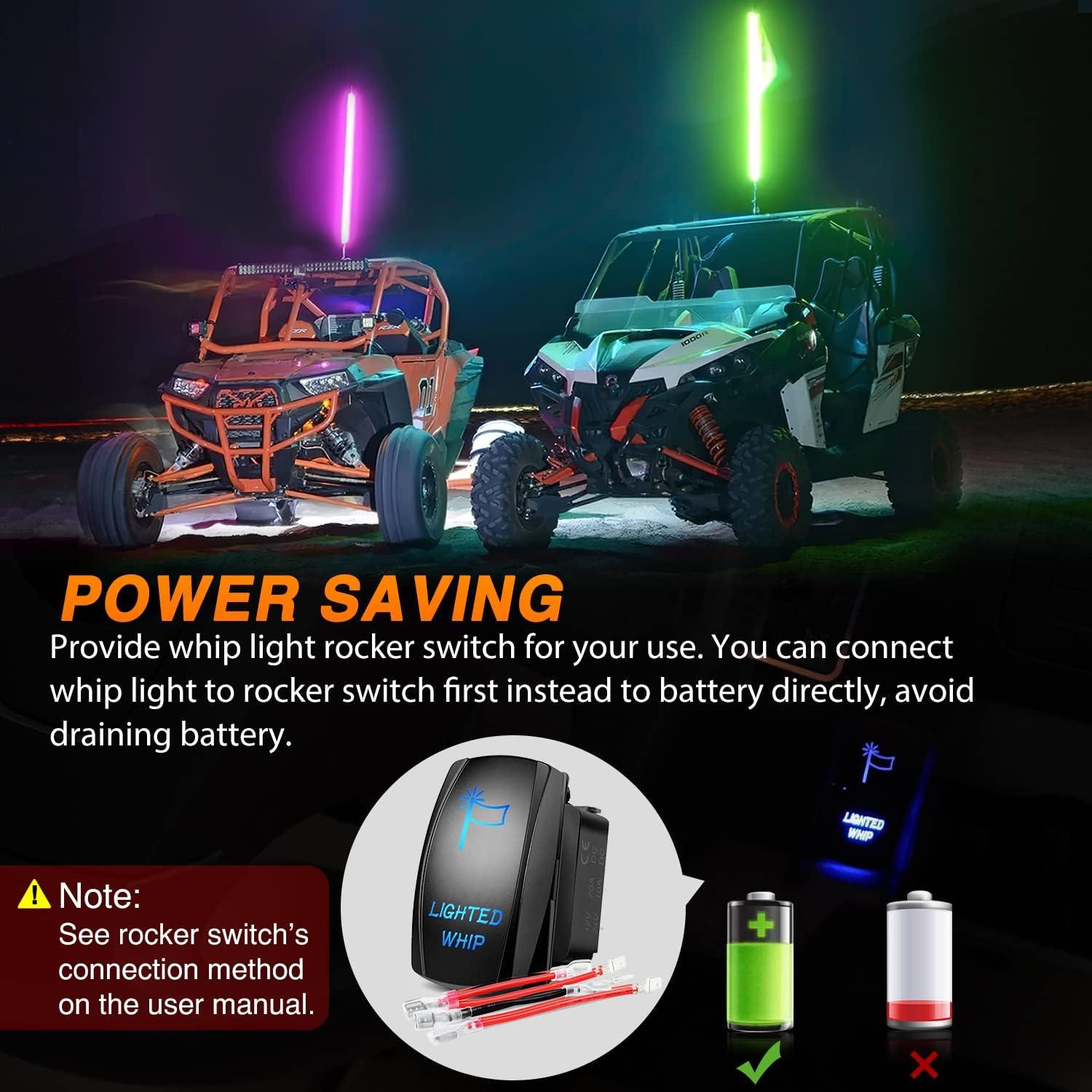 imageNilight 1PC 3FT Spiral RGB Led Whip Light wRGB ChasingDancing Lights RF Remote Control Lighted Antenna Whips for Canam ATV UTV RZR Polaris Dune Buggy 4 Wheeler Offroad Jeep TruckRGB