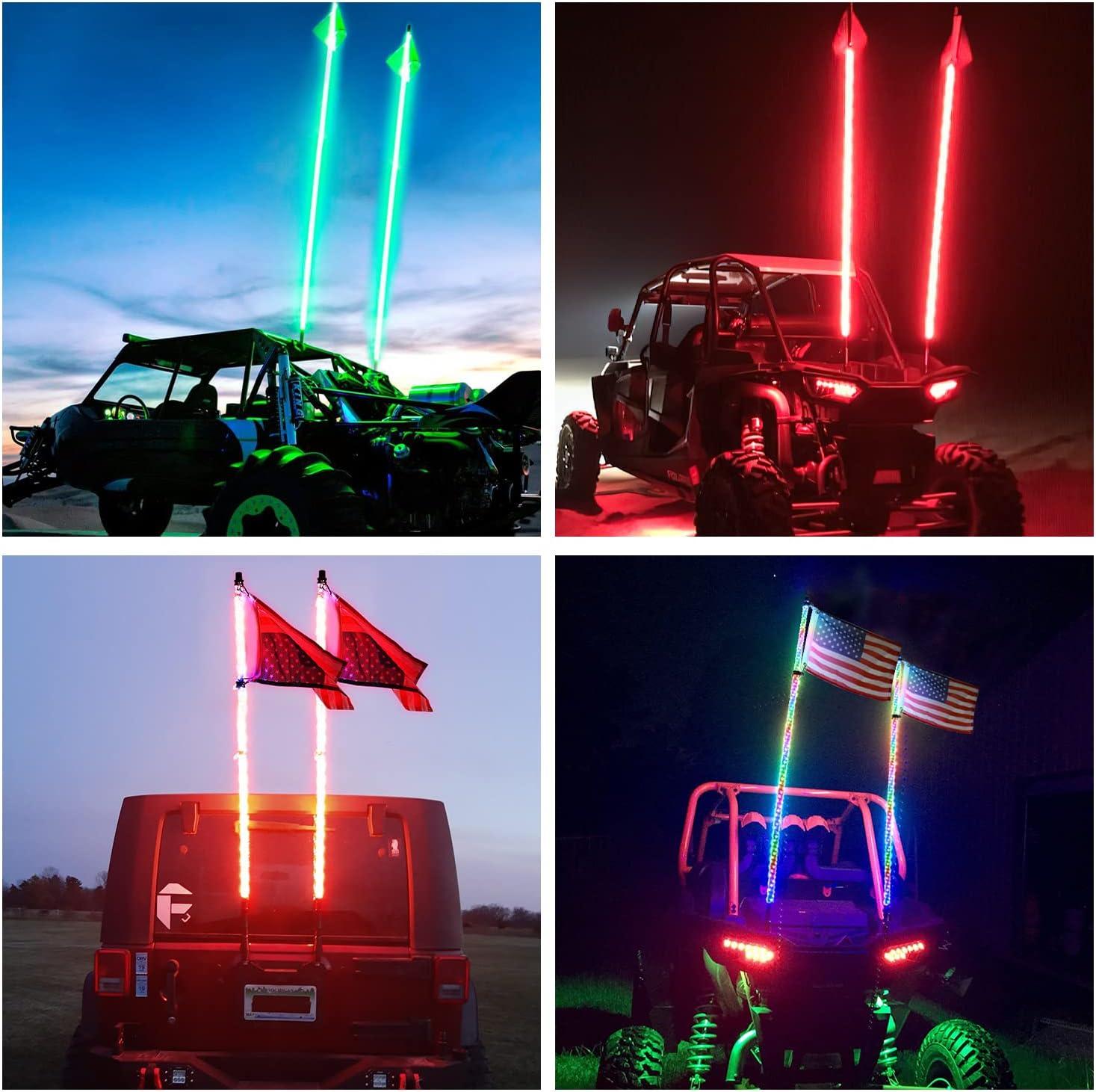 imageNilight 1PC 3FT Spiral RGB Led Whip Light wRGB ChasingDancing Lights RF Remote Control Lighted Antenna Whips for Canam ATV UTV RZR Polaris Dune Buggy 4 Wheeler Offroad Jeep TruckRGB