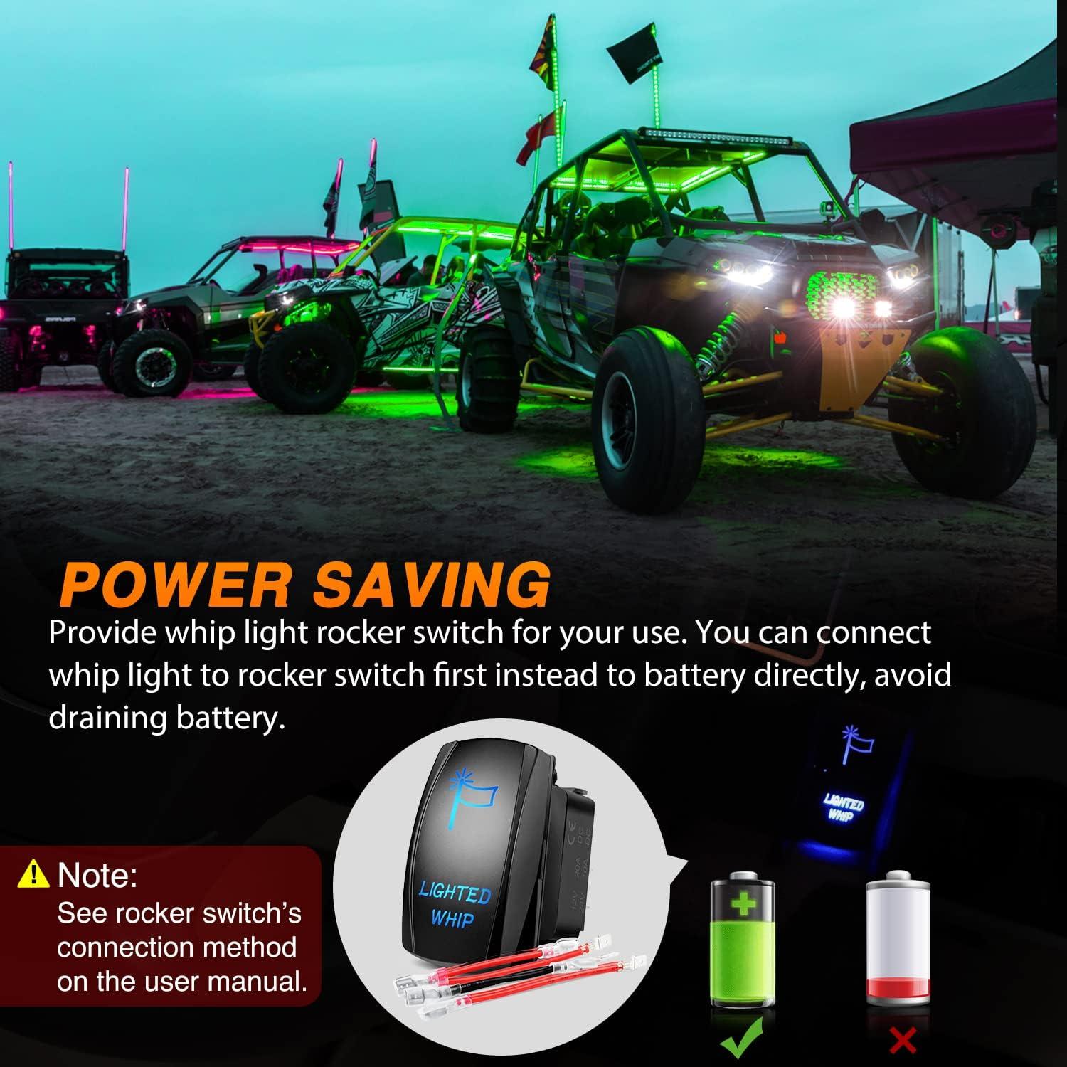 imageNilight 1PC 3FT Spiral RGB Led Whip Light wRGB ChasingDancing Lights RF Remote Control Lighted Antenna Whips for Canam ATV UTV RZR Polaris Dune Buggy 4 Wheeler Offroad Jeep TruckRGB