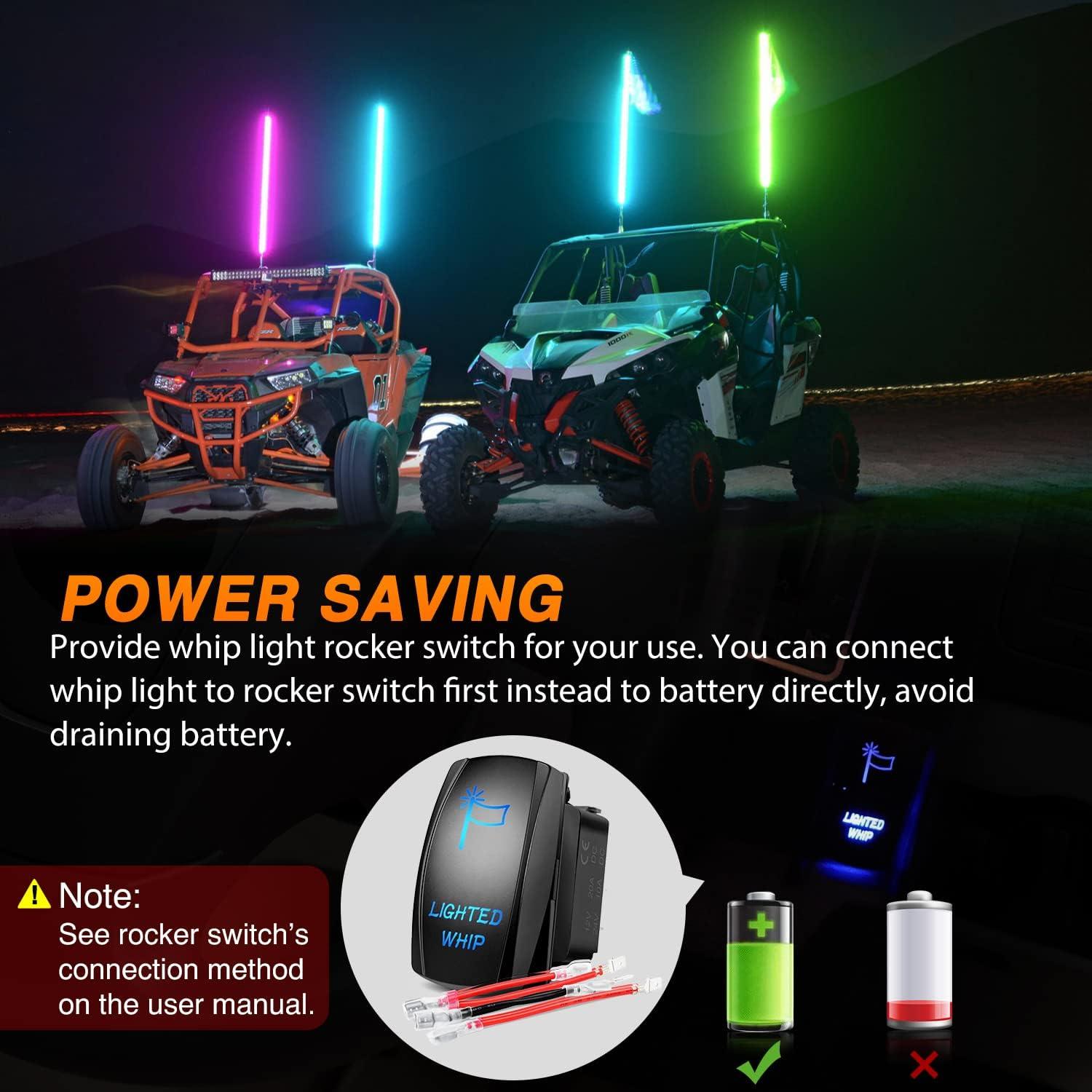 imageNilight 1PC 3FT Spiral RGB Led Whip Light wRGB ChasingDancing Lights RF Remote Control Lighted Antenna Whips for Canam ATV UTV RZR Polaris Dune Buggy 4 Wheeler Offroad Jeep TruckRGB