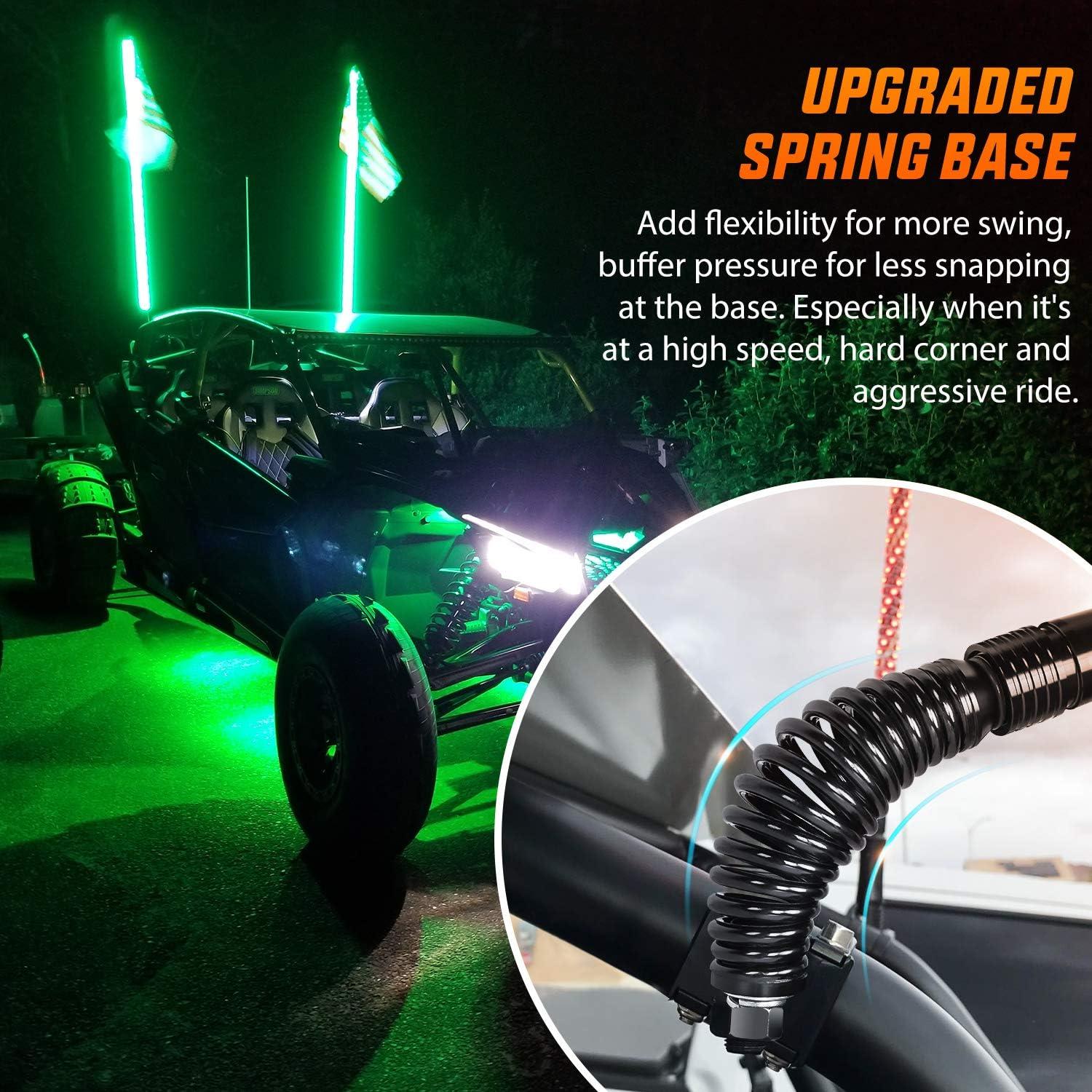 imageNilight 1PC 4FT Spiral RGB Led Whip Light with Spring Base Chasing Light RF Remote Control Lighted Antenna Whips for CanAm ATV UTV RZR Polaris Dune Buggy Offroad Truck 2 Years WarrantyRGB
