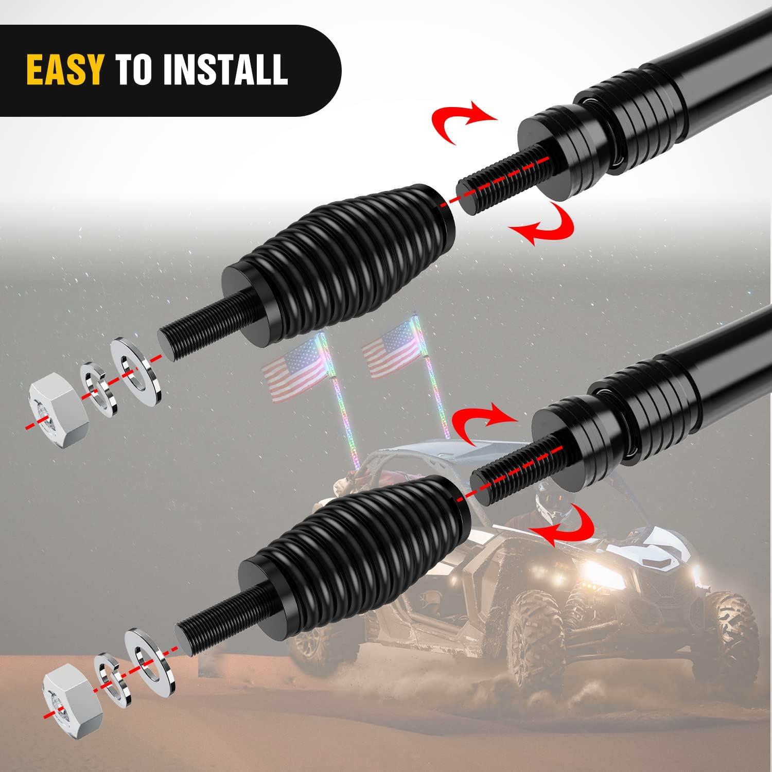 imageNilight 1pc Heavy Duty Barrel Spring Mounting Base for Whip Light Compatible with ATV UTV RZR SXS Can Am Truck Jeep Off RoadBlack