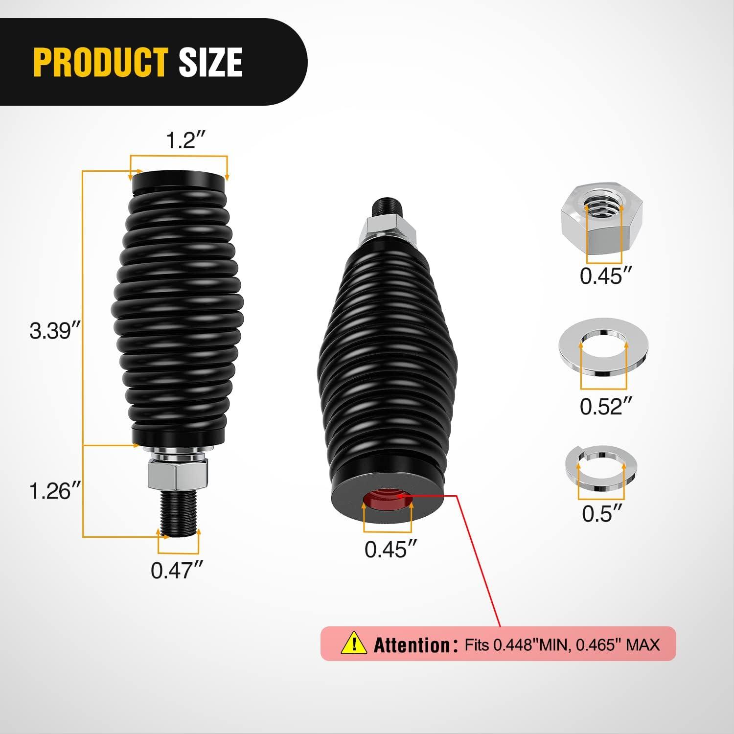 imageNilight 1pc Heavy Duty Barrel Spring Mounting Base for Whip Light Compatible with ATV UTV RZR SXS Can Am Truck Jeep Off RoadBlack